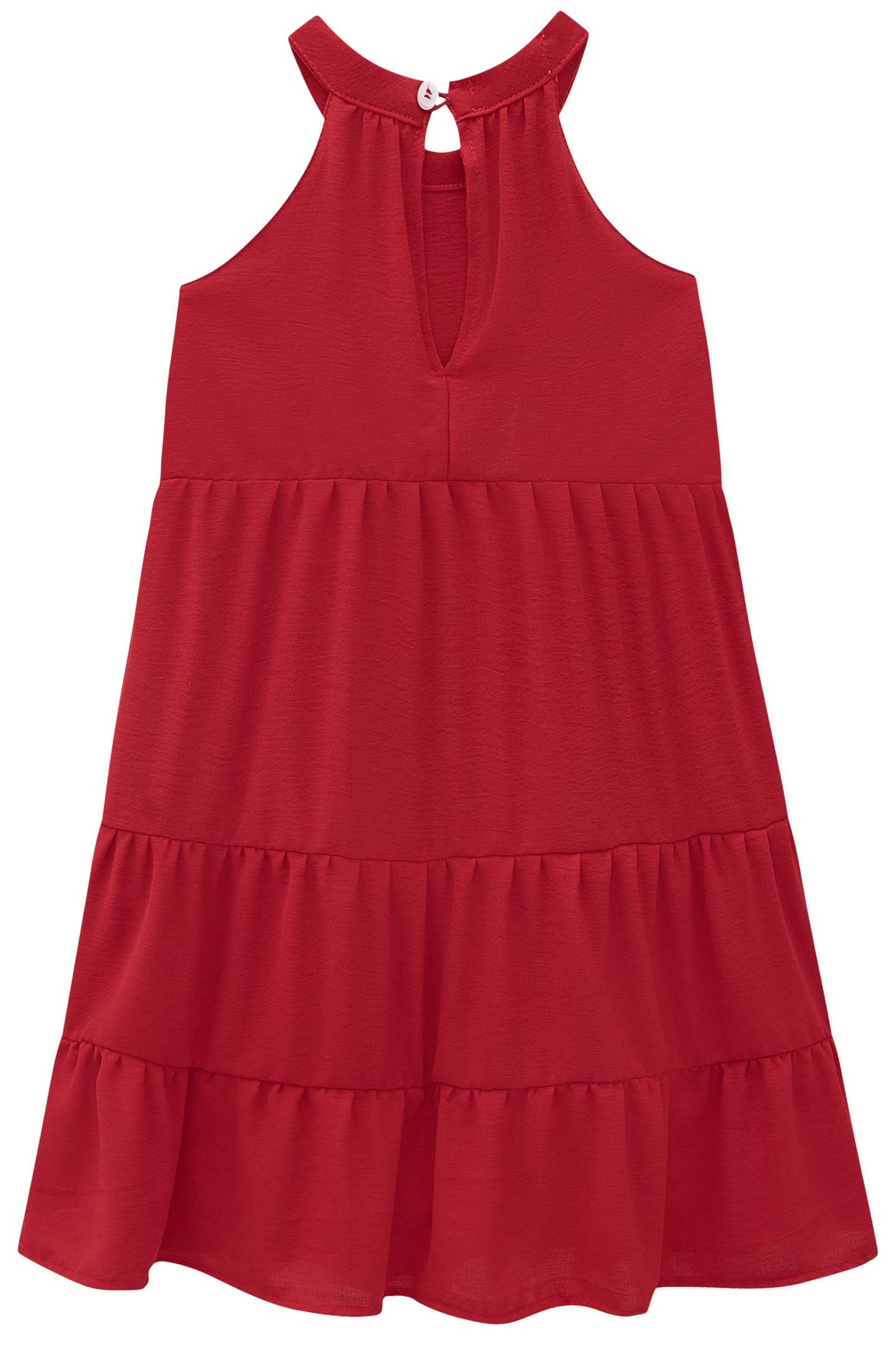 Vestido Infantil Kukie Verão Vermelho Natalino