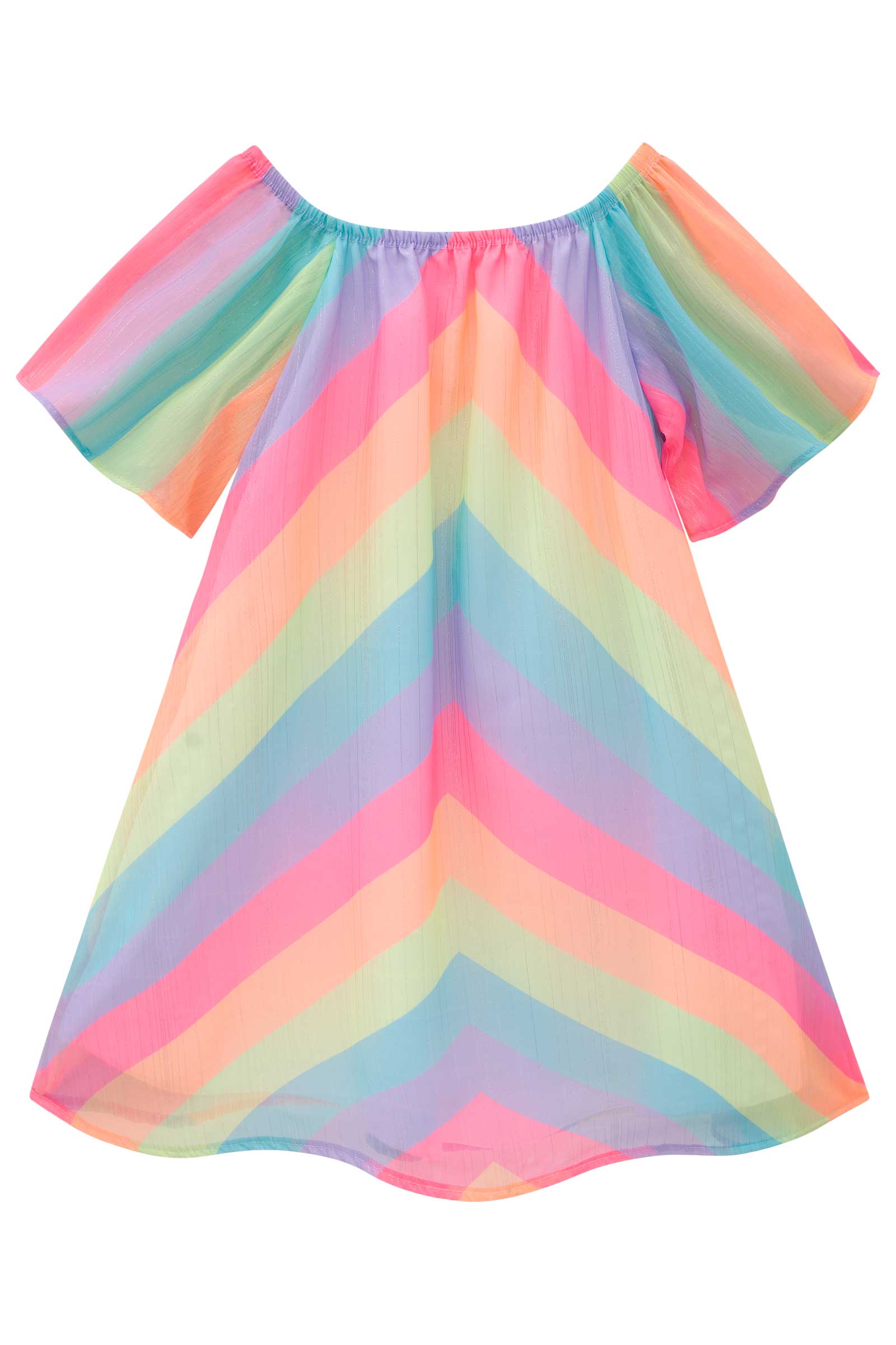 Vestido Infantil Kukie Verão Arco -íris