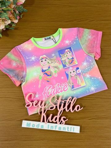 Blusa Infantil Kukie Verão Barbie Aventureira