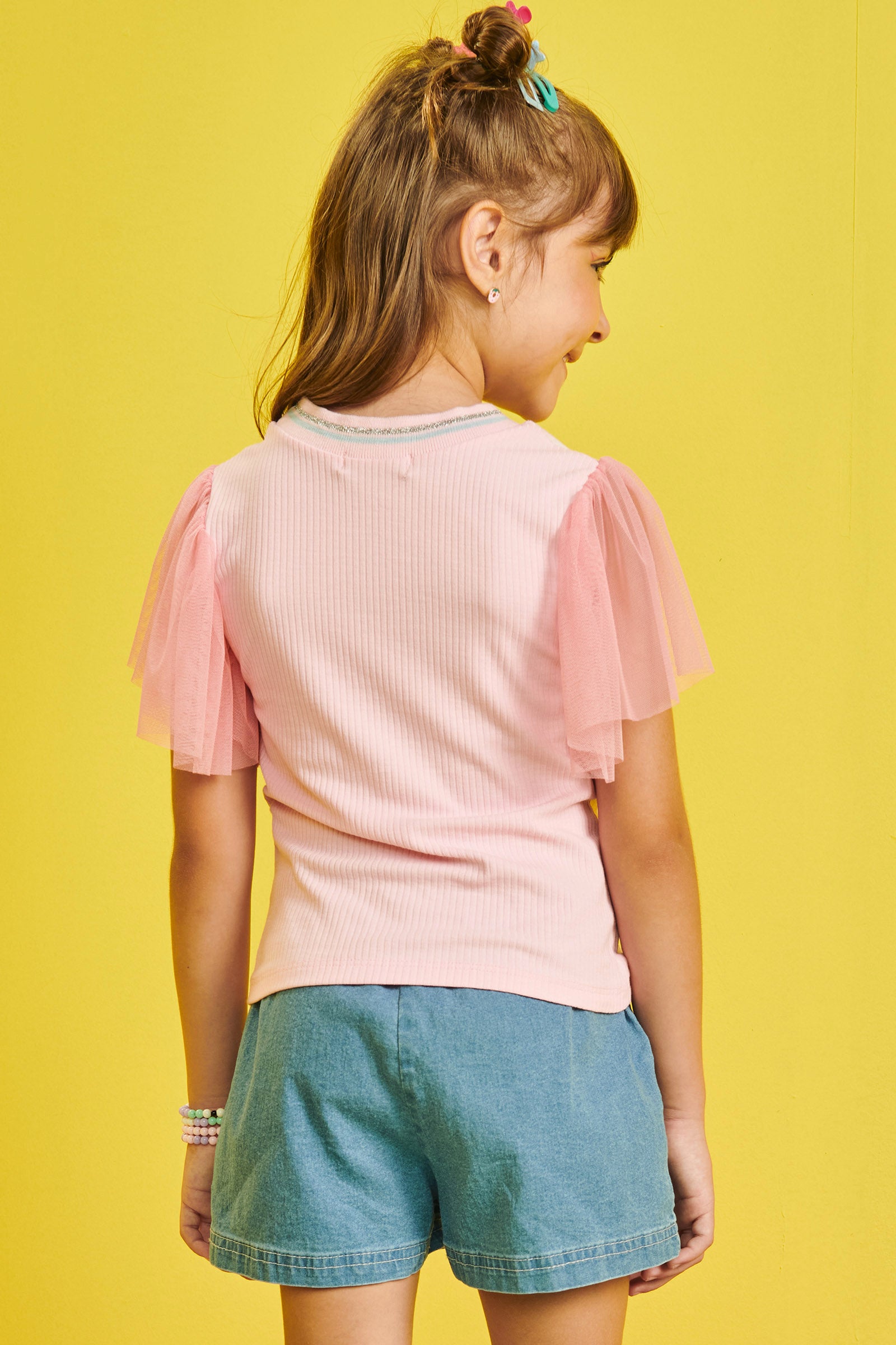 Blusa Infantil Kukie Verão Ursinha Rosa