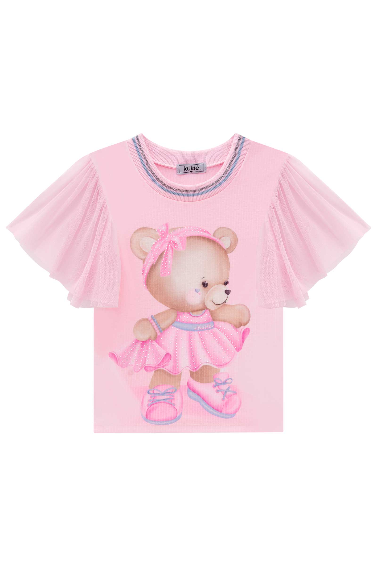 Blusa Infantil Kukie Verão Ursinha Rosa
