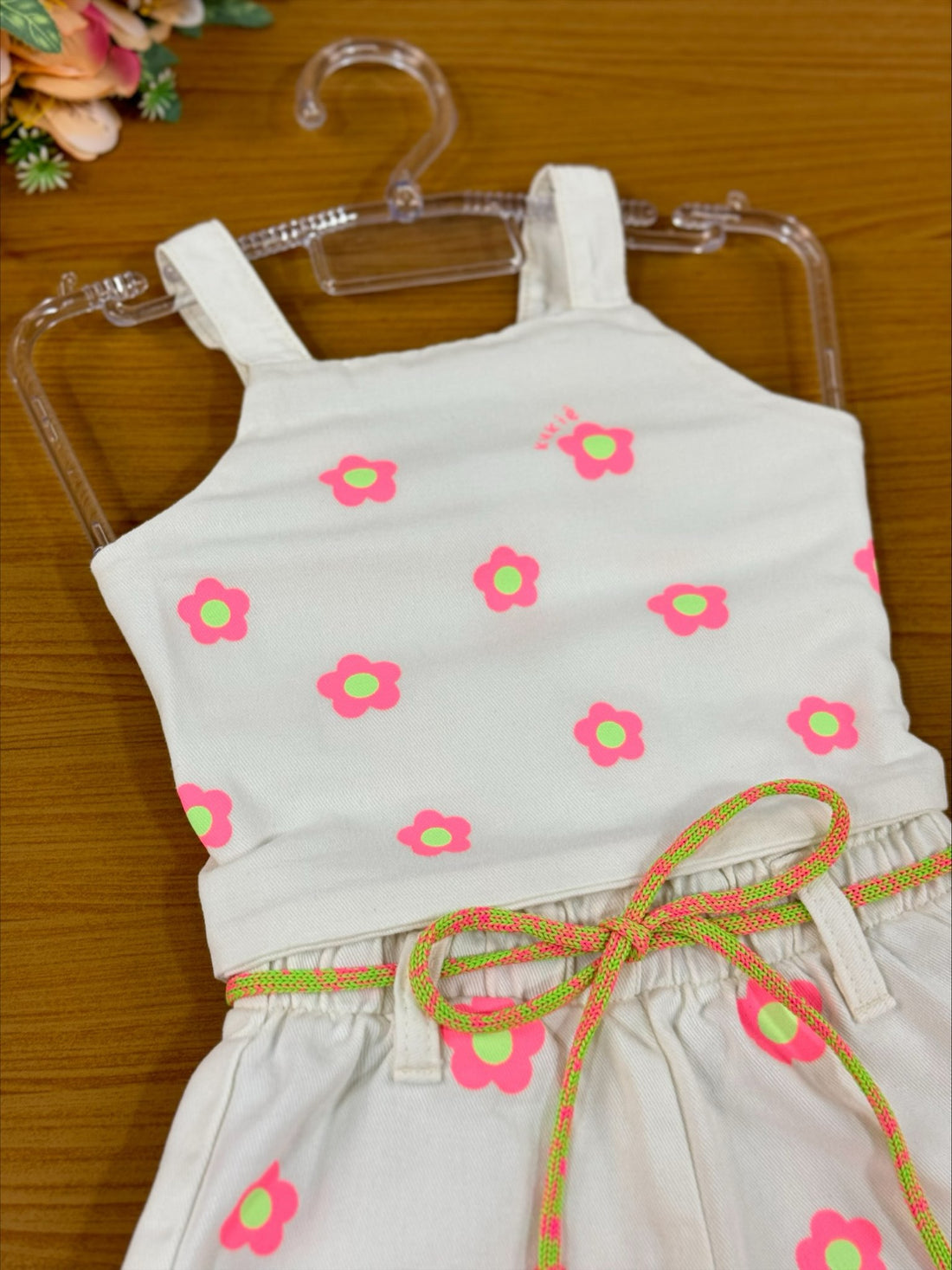 Conjunto Infantil Kukie Verão Com Shorts e Blusa Flor