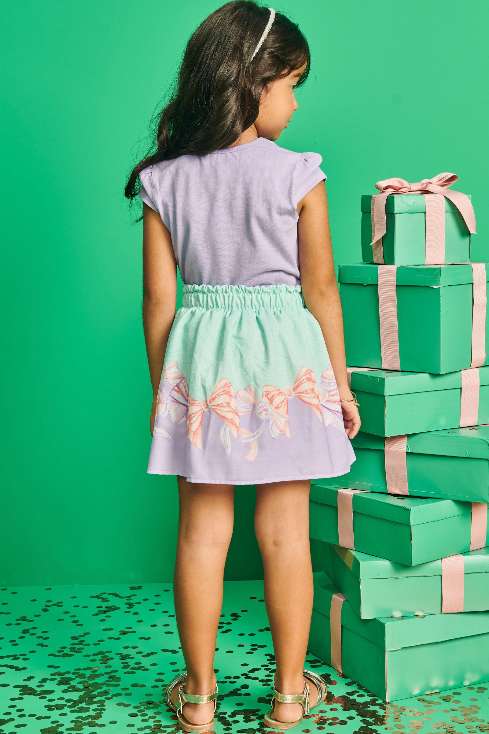 Conjunto Infantil Kukie Verão Com Saia e Blusa Cachorrinho