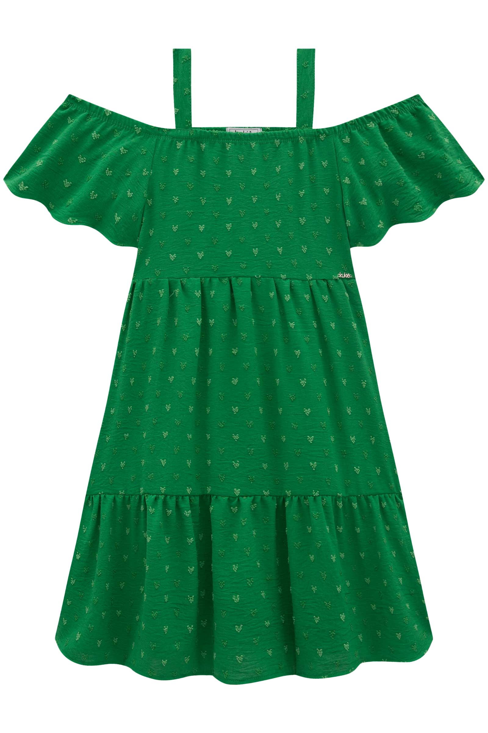 Vestido Infantil Kukie Verão Verde Natal
