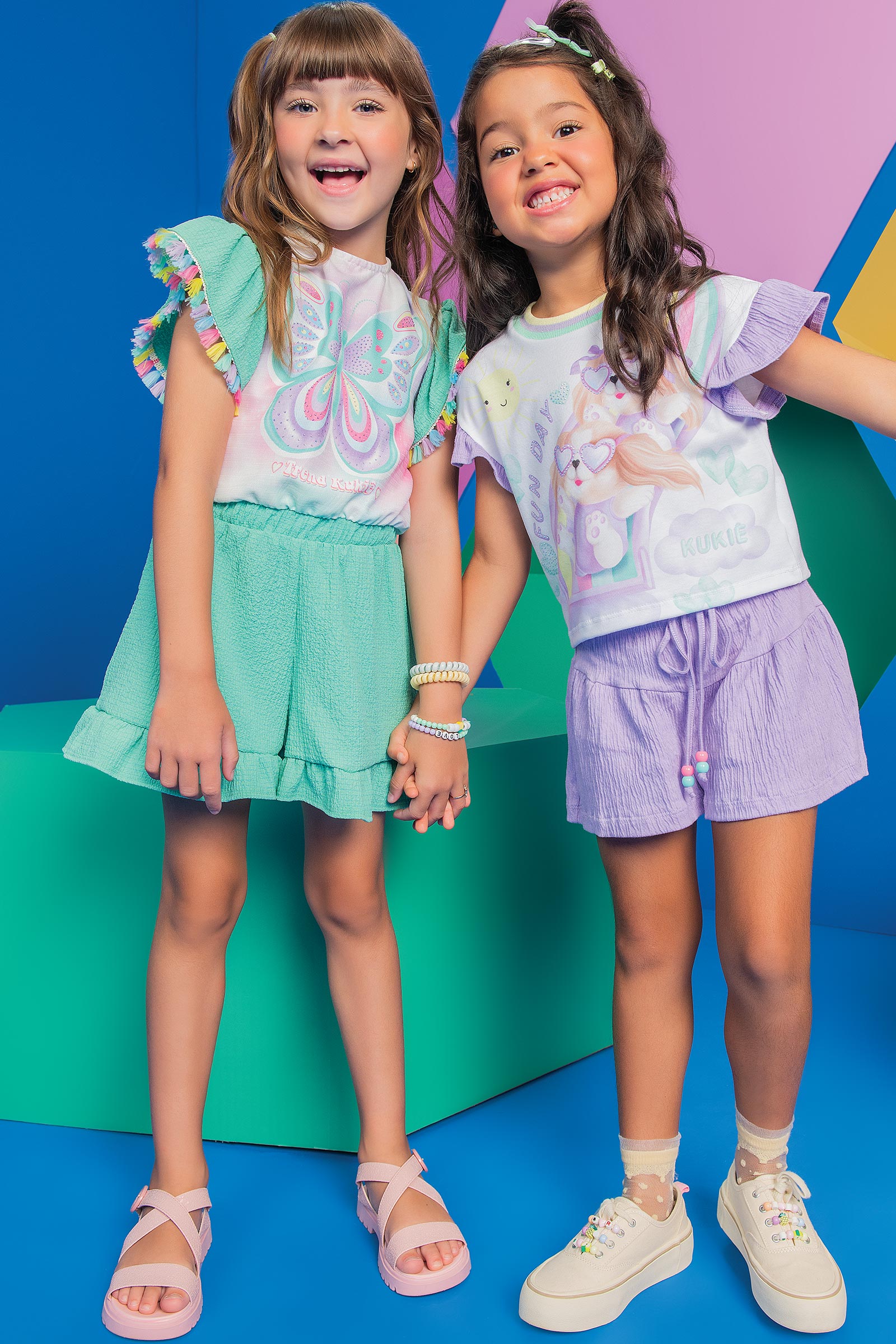 Conjunto Infantil Kukie Verão Com Shorts e Blusa Cachorrinha