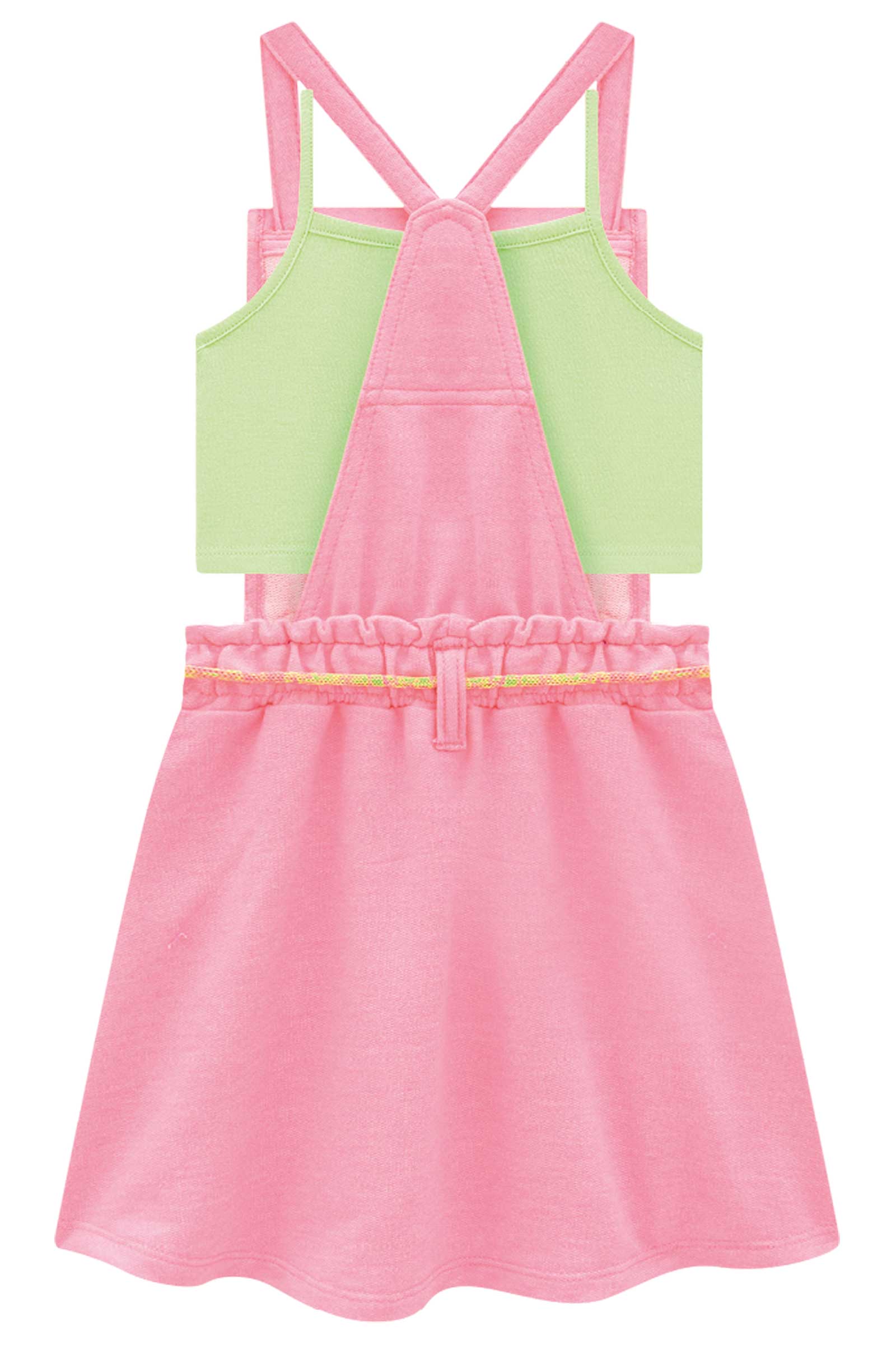 Salopete Infantil Kukie Verão Com Top Borboletas