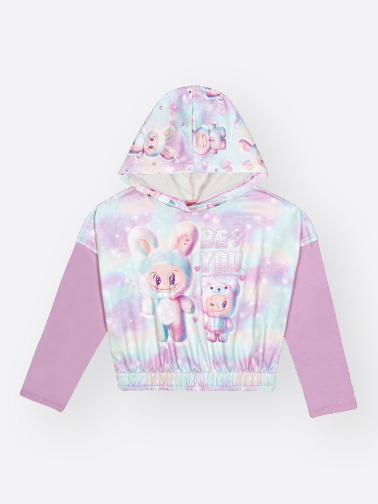Conjunto Infantil Cinti Inverno com Shorts e Casaco Térmico Colorido Labubu