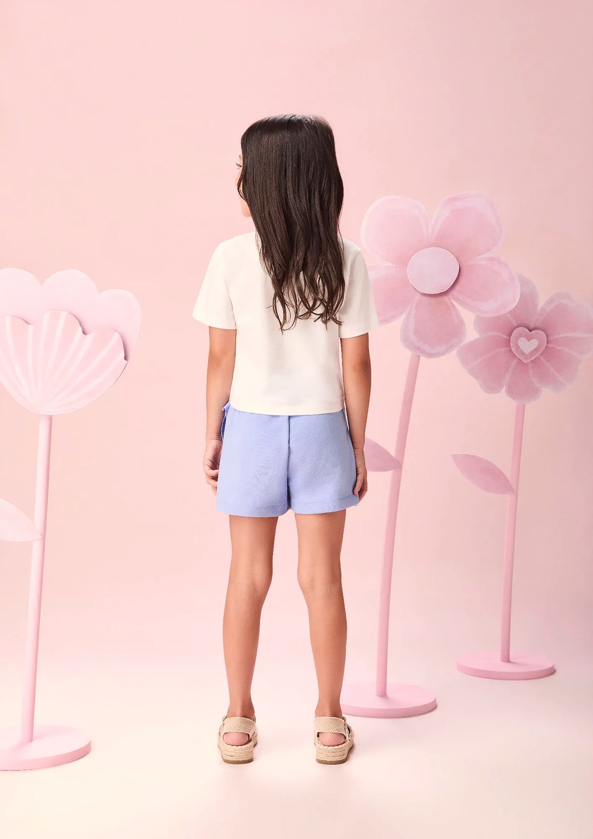 Conjunto Infantil Menina Momi Shorts Saia Azul e Blusa Limãozinho Strass