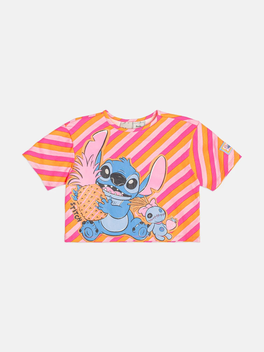 Blusa Infantil Menina Bimbi Colorido Stitch Disney