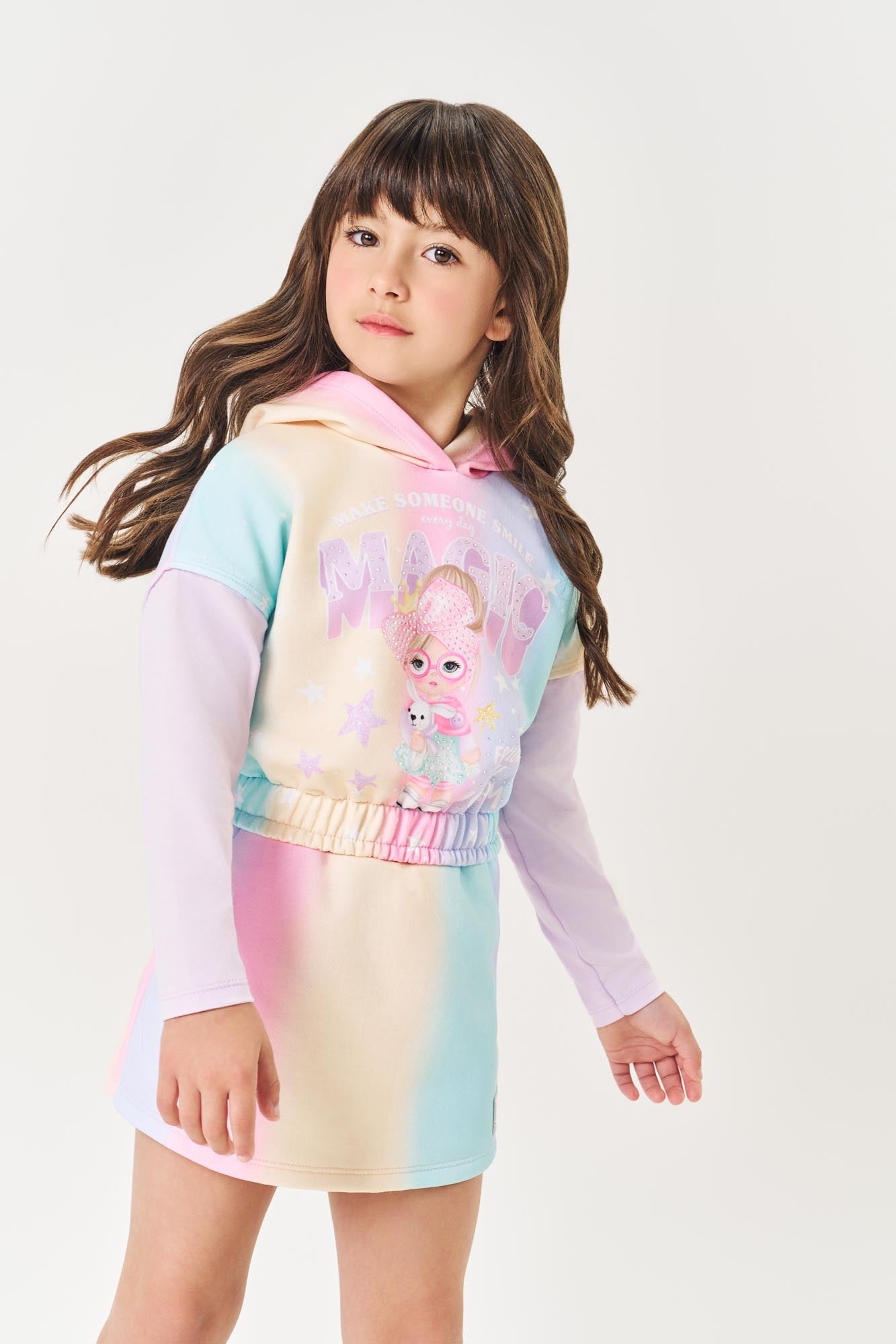 Conjunto Infantil Cinti Inverno Shorts Saia e Moletom Magic
