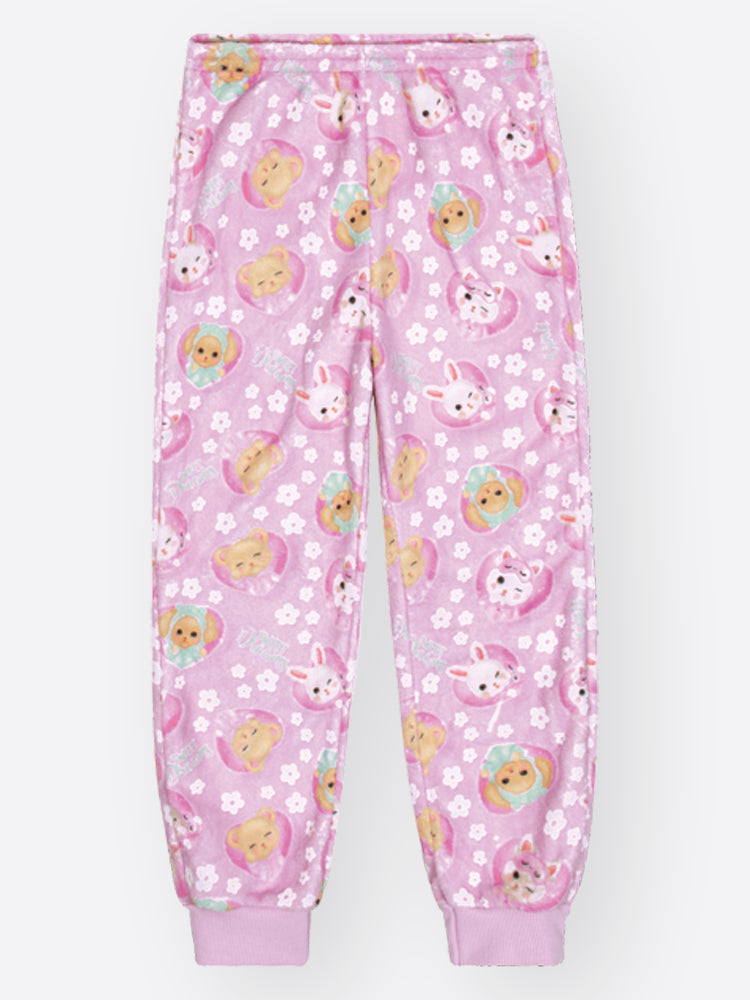 Pijama Infantil Cinti Inverno com Calça e Casaco Rosa Bichinhos