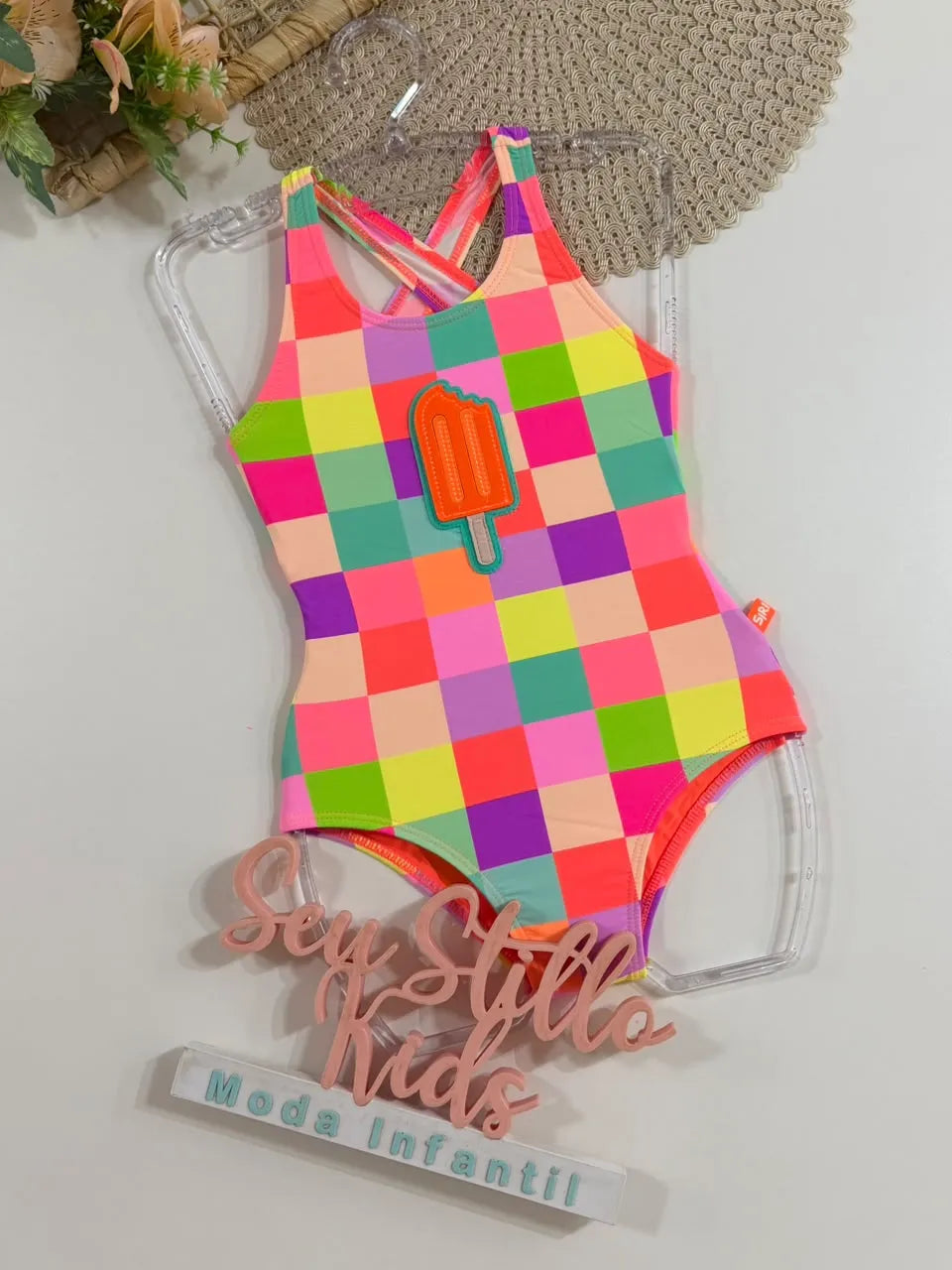 Maiô Infantil Siri Kids Valentina Picolé Colorido 43166