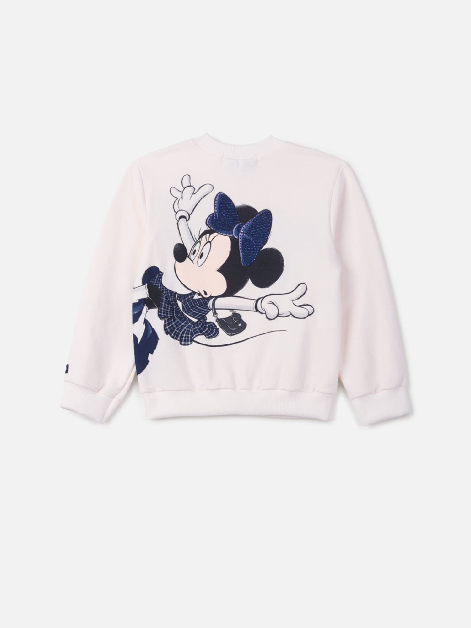 Casaco Infantil Animê Inverno Off White Minnie Mouse com Strass Disney
