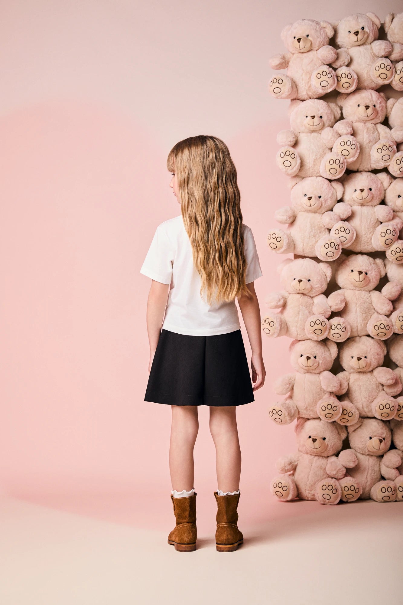 Conjunto Infantil Momi Inverno com Saia Preta e Blusa Manga Curta Rodeio