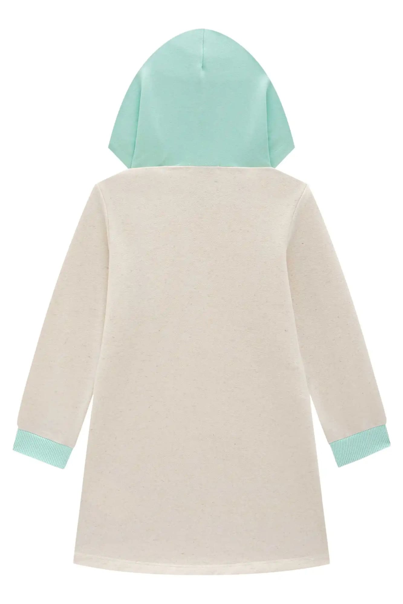 Vestido Infantil Kukie Inverno Off White Corações