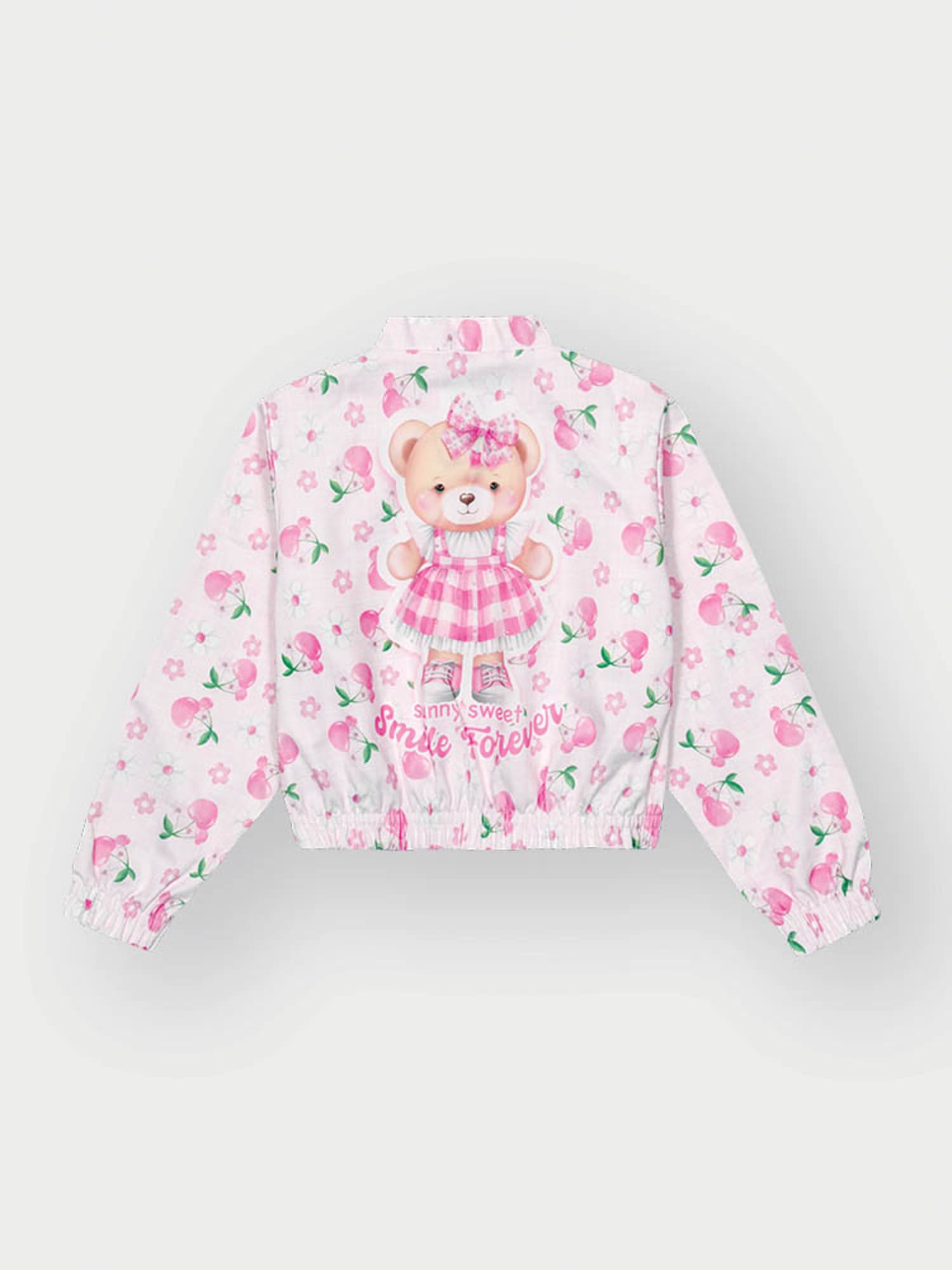 Jaqueta Infantil Cinti Verão Rosa Florzinha Cereja