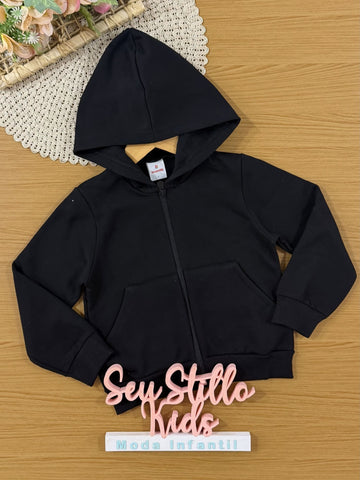 Jaqueta Infantil Brandili Inverno Flanelada Preta
