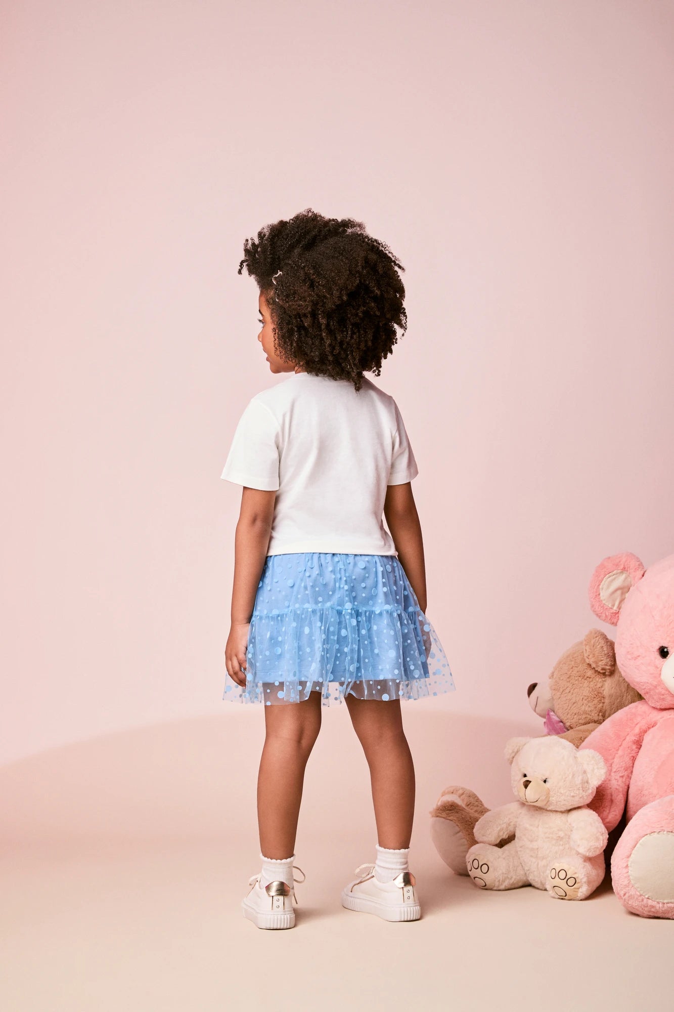 Conjunto Infantil Momi Inverno com Saia Azul e Blusa Manga Curta Margarida Disney