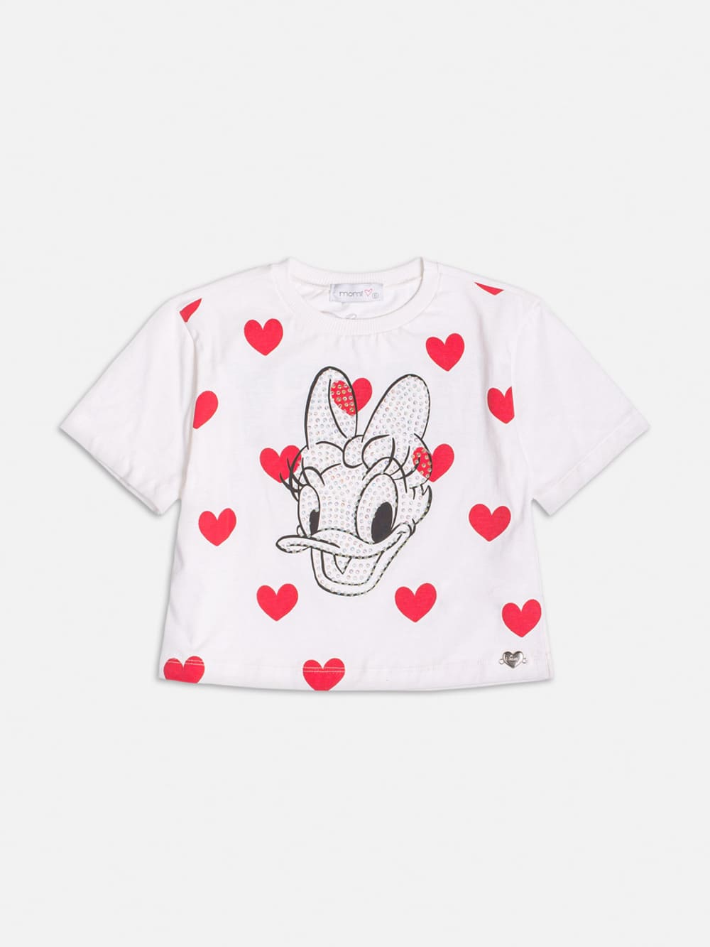 Conjunto Infantil Momi Verão Shorts Vermelho e Blusa Margarida Disney
