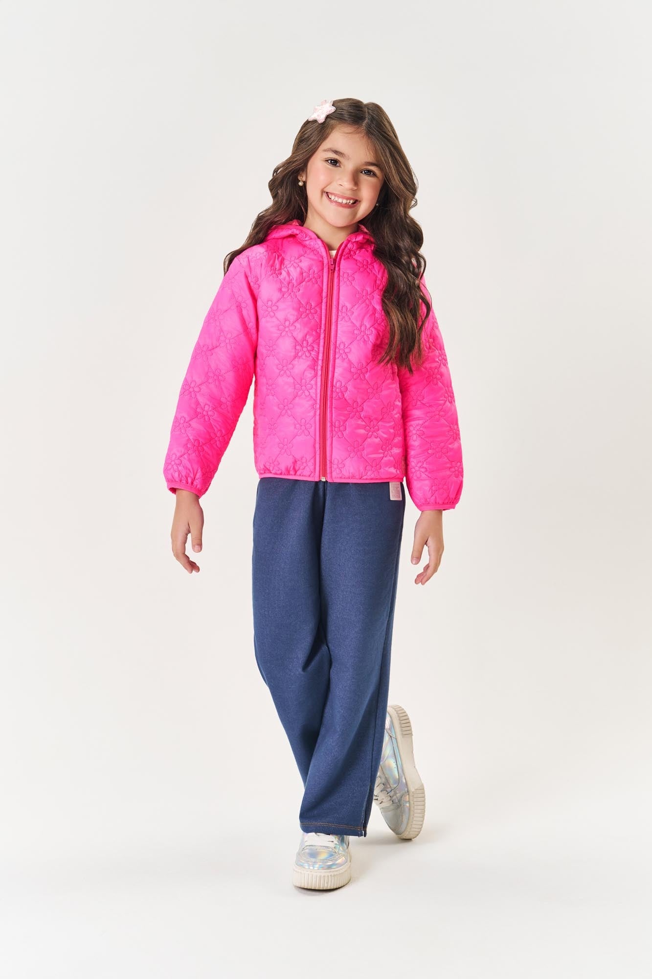 Jaqueta Infantil Cinti Inverno Rosa Neon