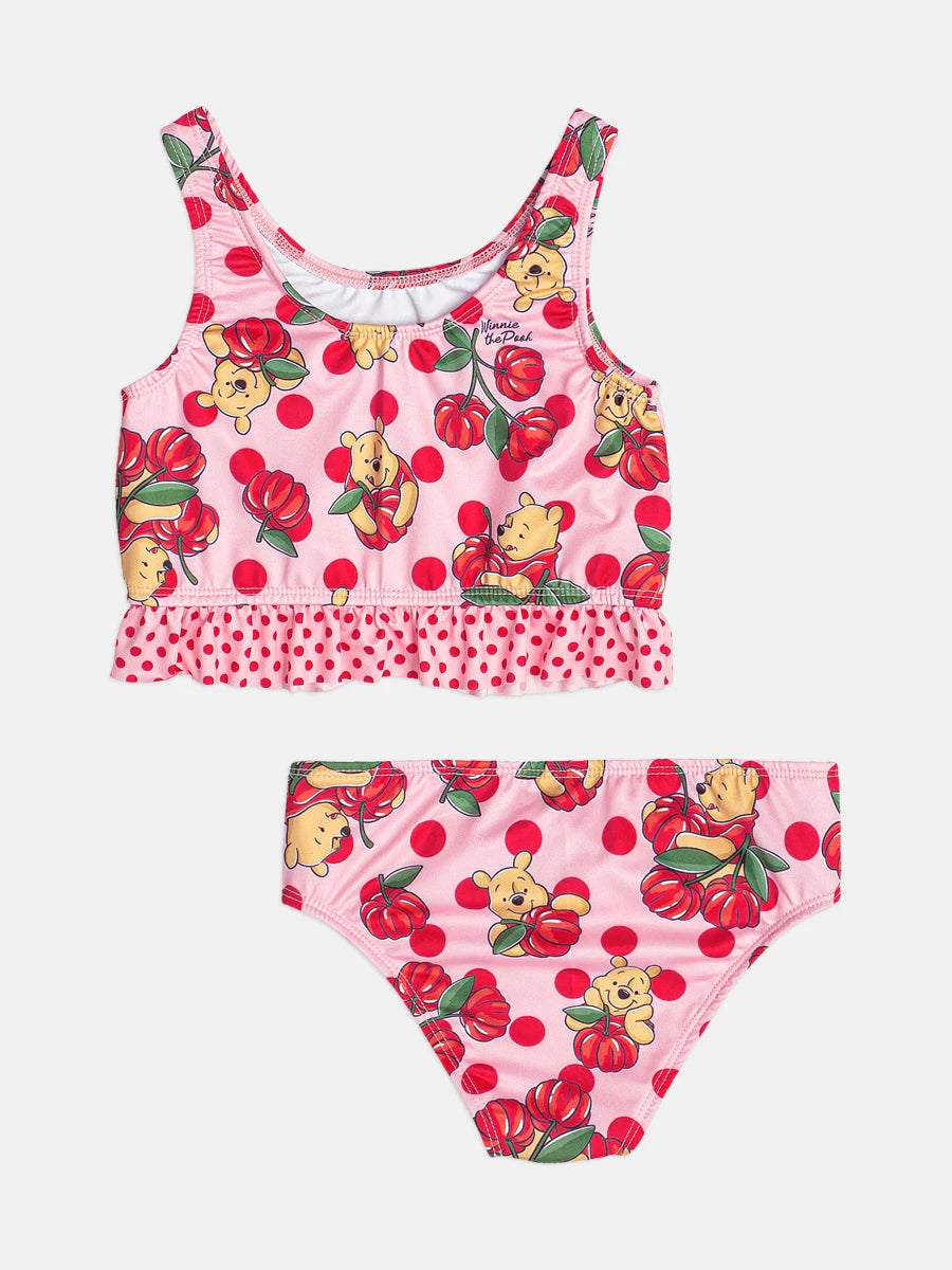 Biquíni Infantil Momi Rosa Pitanga Ursinho Pooh