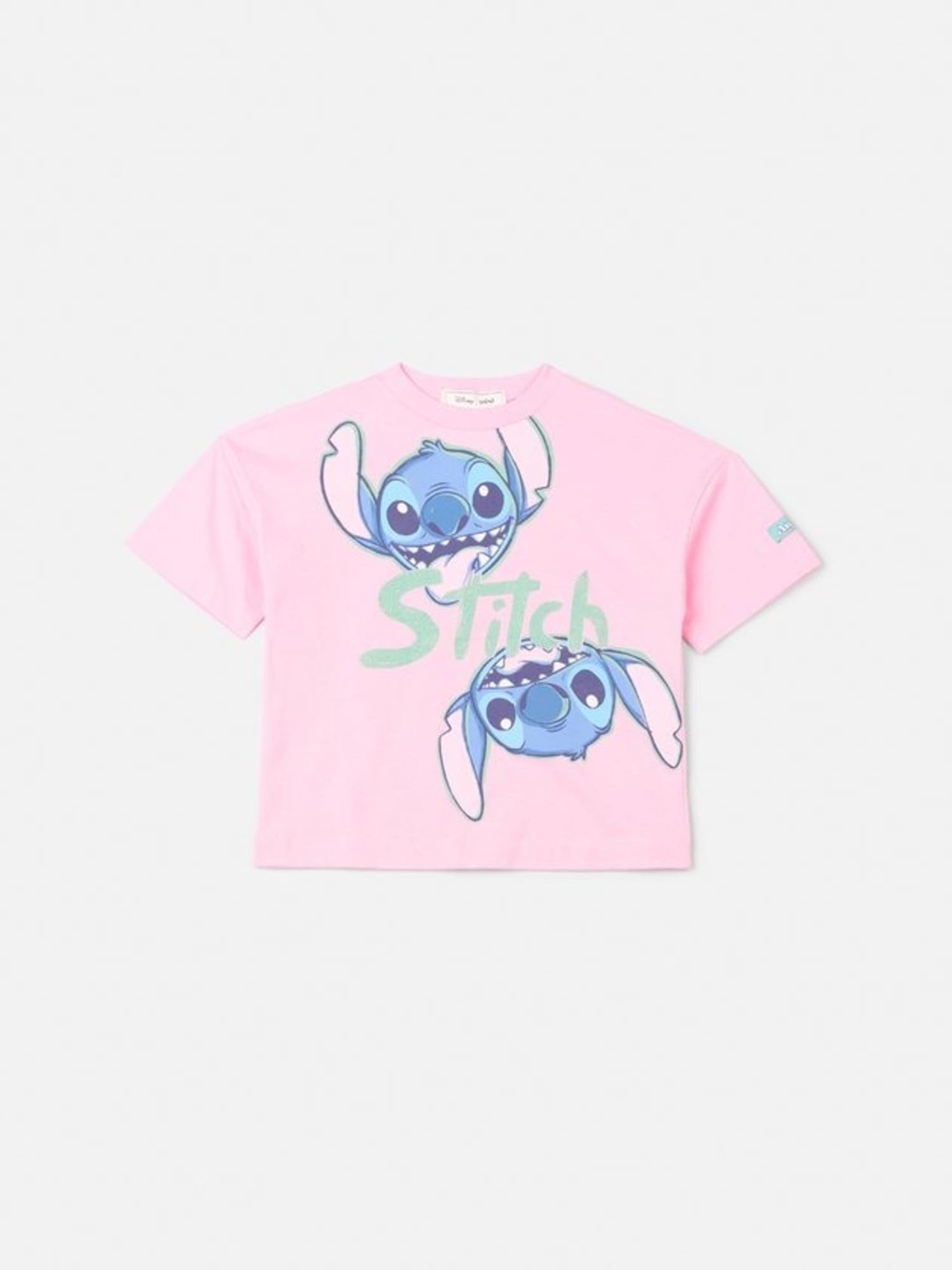 Blusa Infantil Animê Rosa Stitch com Strass Disney