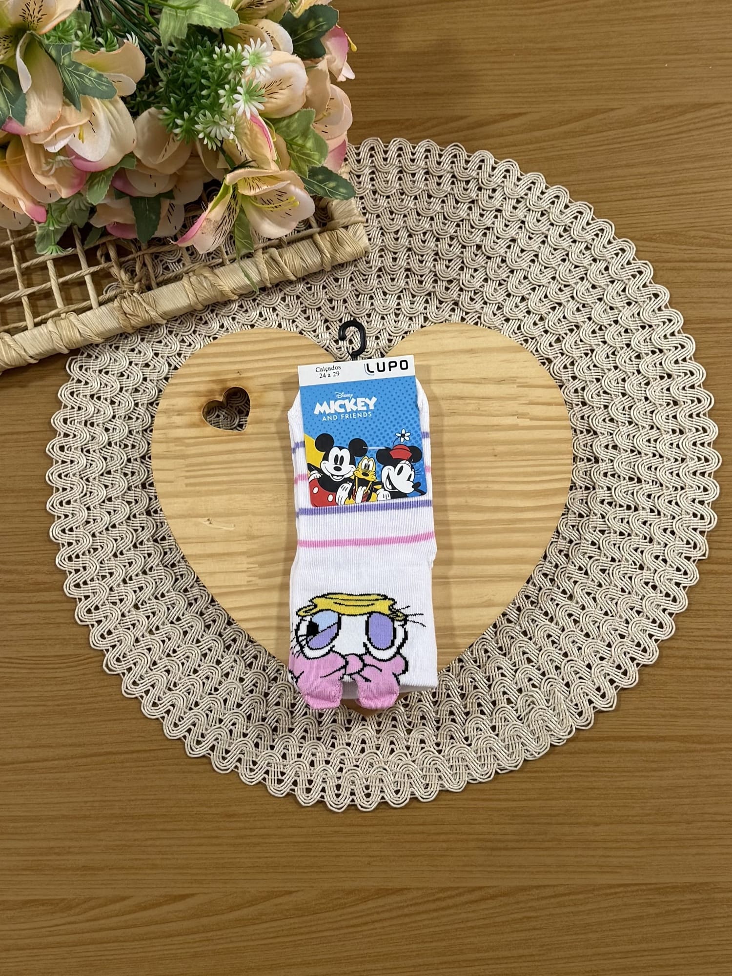 Meia Infantil Lupo Cano Curto Margarida Disney