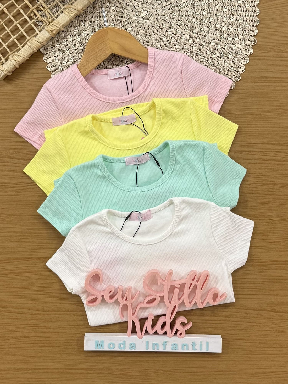 Blusa Infantil Kukiê Verão Canelado Rosa
