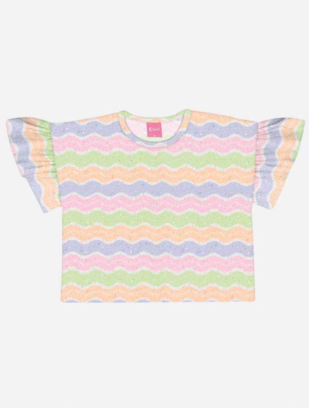 Conjunto Infantil Cinti Verão Shorts e Blusa Ondas Neon