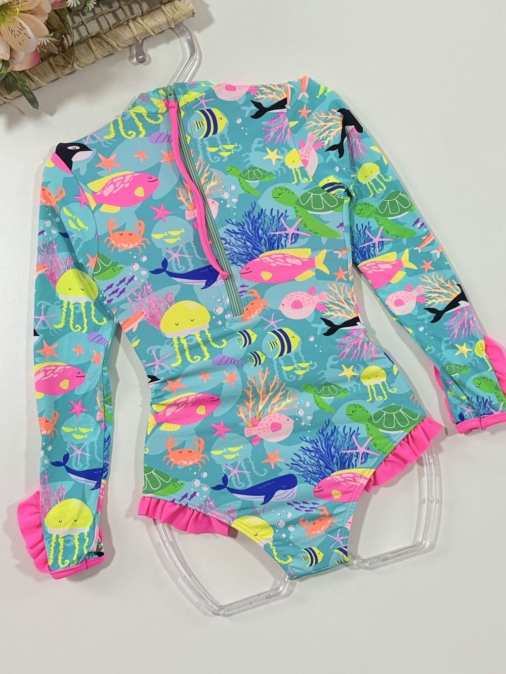 Maiô Infantil Siri Kids Manga Longa Aline Sea 39248