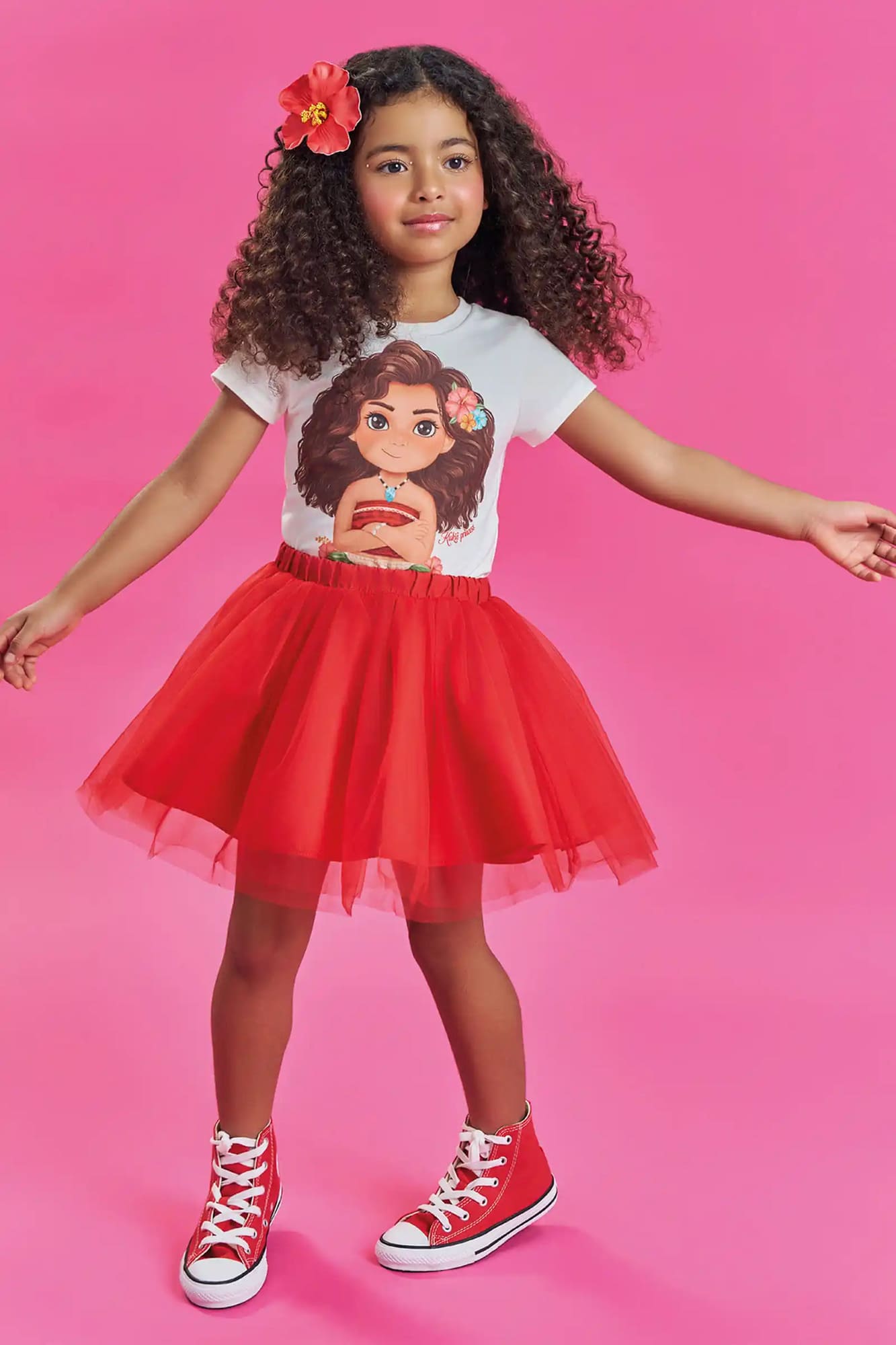 Blusa Infantil Kukiê Verão Branca Princesa Moana