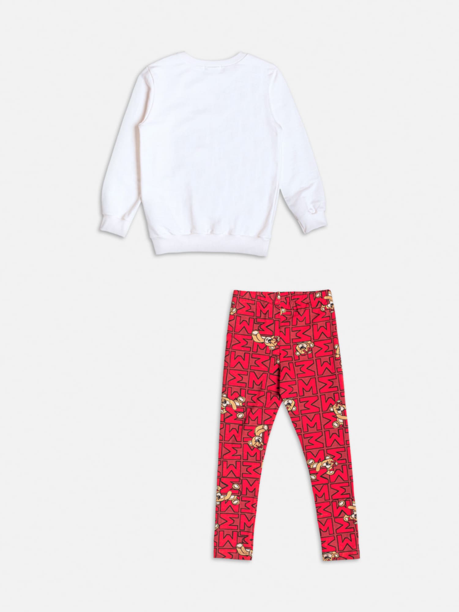 Conjunto Infantil Momi Inverno com Calça e Casaco Branco Ursinha Happy com Strass