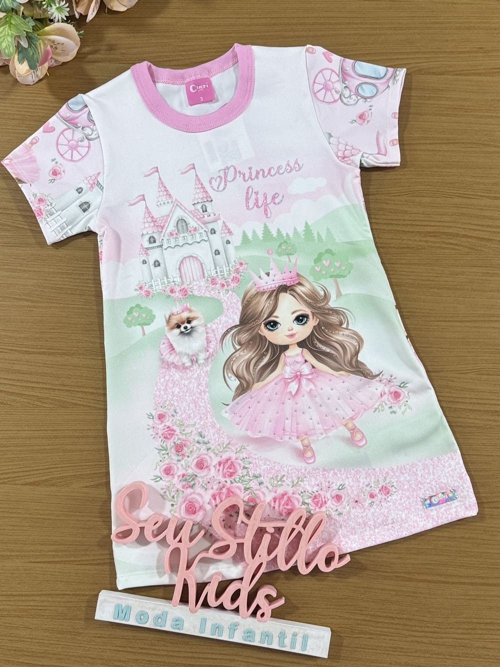 Vestido Infantil Cinti Verão Rosa Princesa