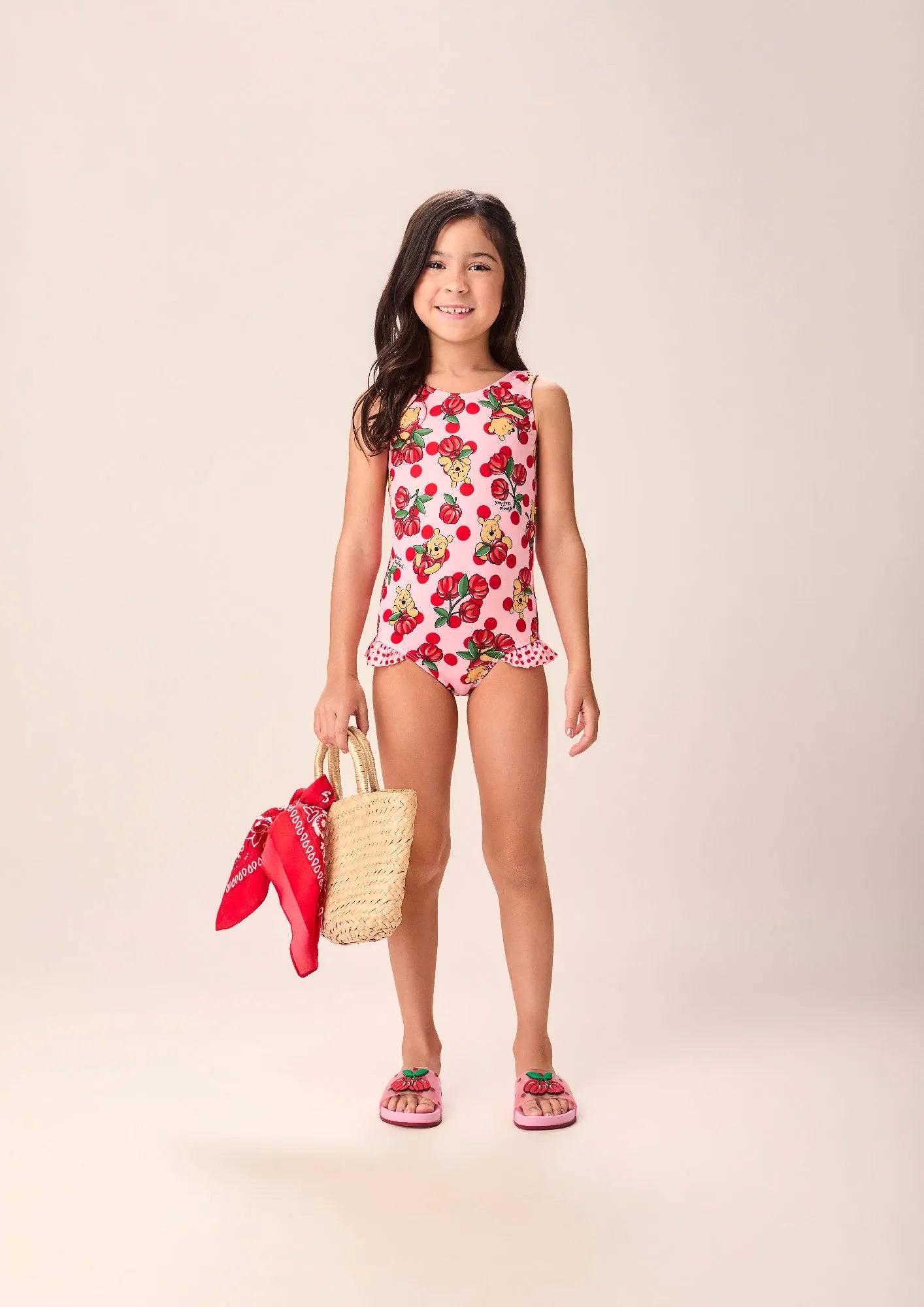 Maiô Infantil Momi Rosa Pitangas Ursinho Pooh