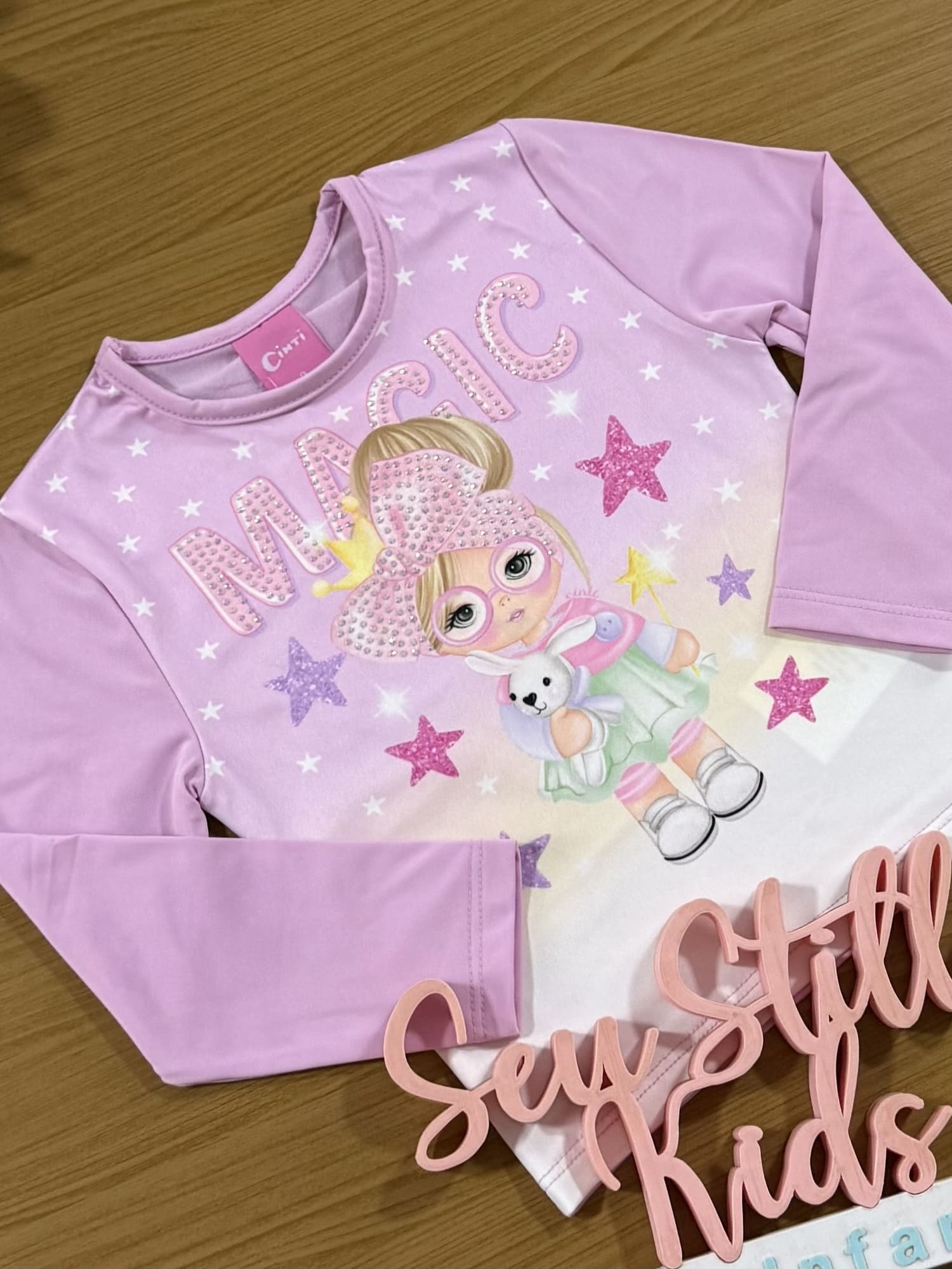 Blusa Infantil Cinti Inverno Manga Longa Térmica Lilás Magic