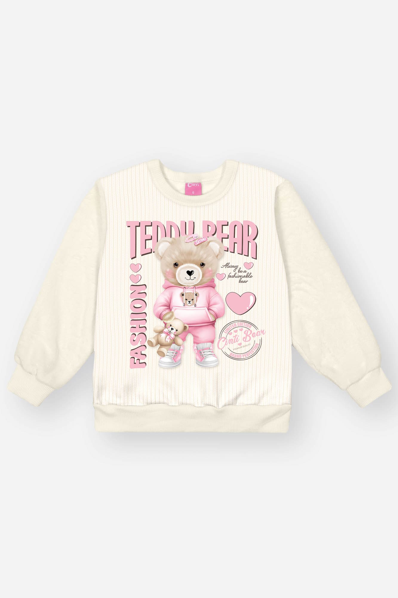 Casaco Infantil Cinti Inverno Off White Ursinha
