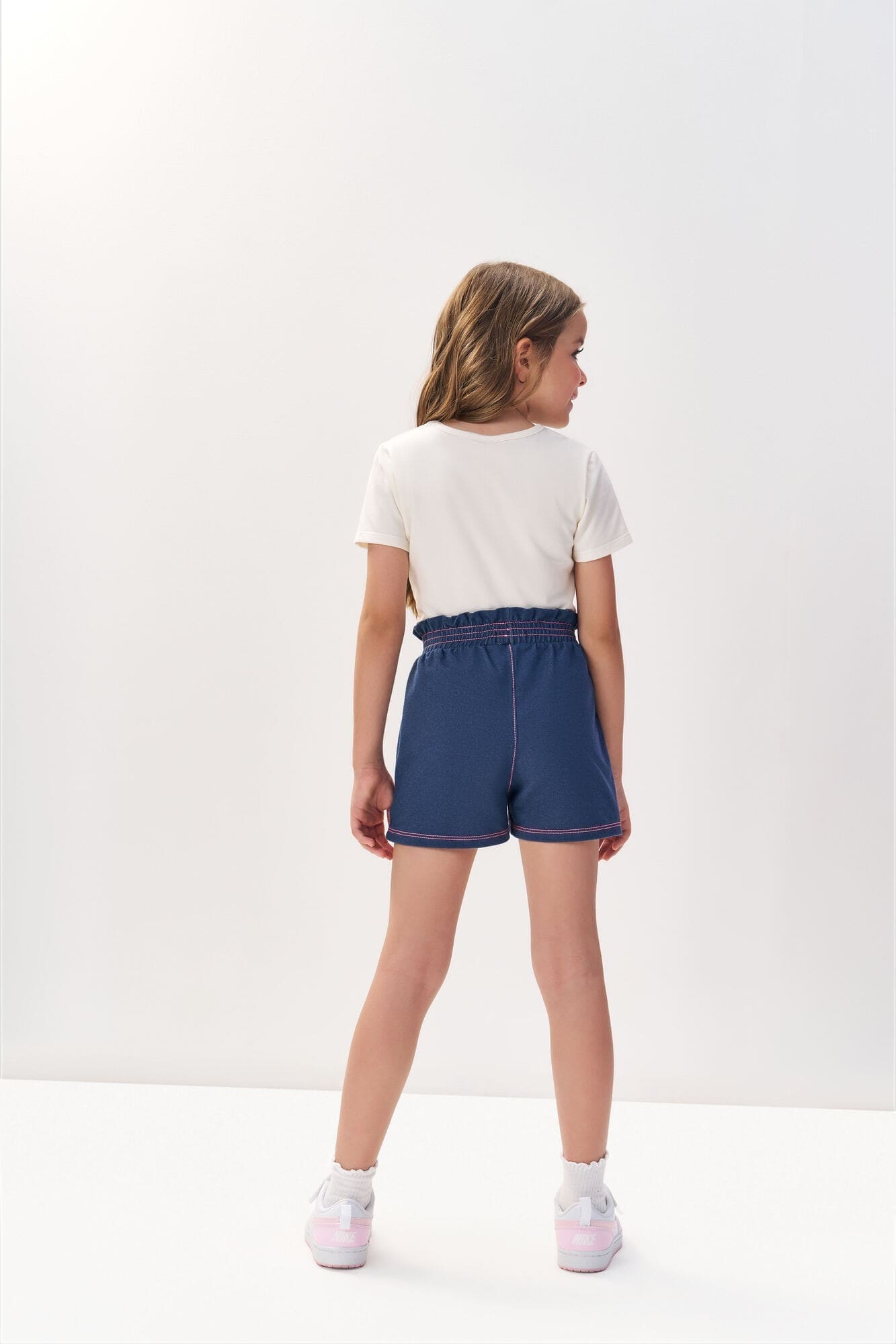 Blusa Infantil Cinti Verão Branca com Corações Rosa