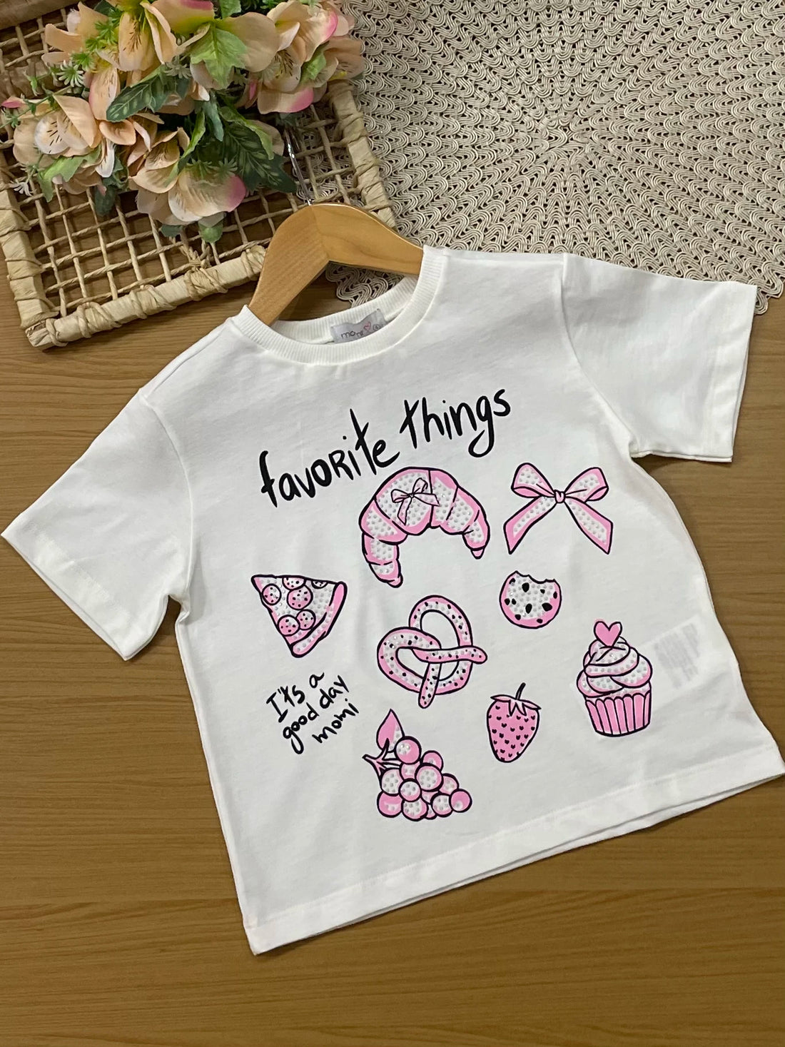Conjunto Infantil Momi Inverno com Saia Preta e Blusa Manga Curta Favorite Things