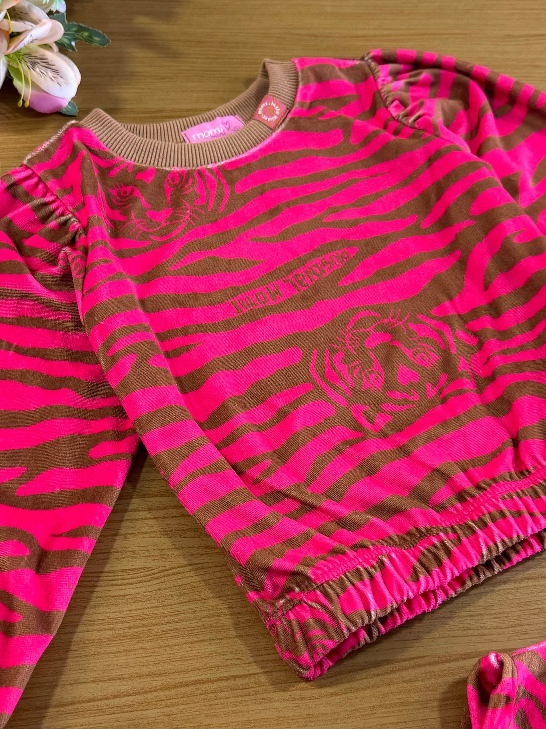 Conjunto Infantil Momi Inverno Calça e Blusa Trigre Pink