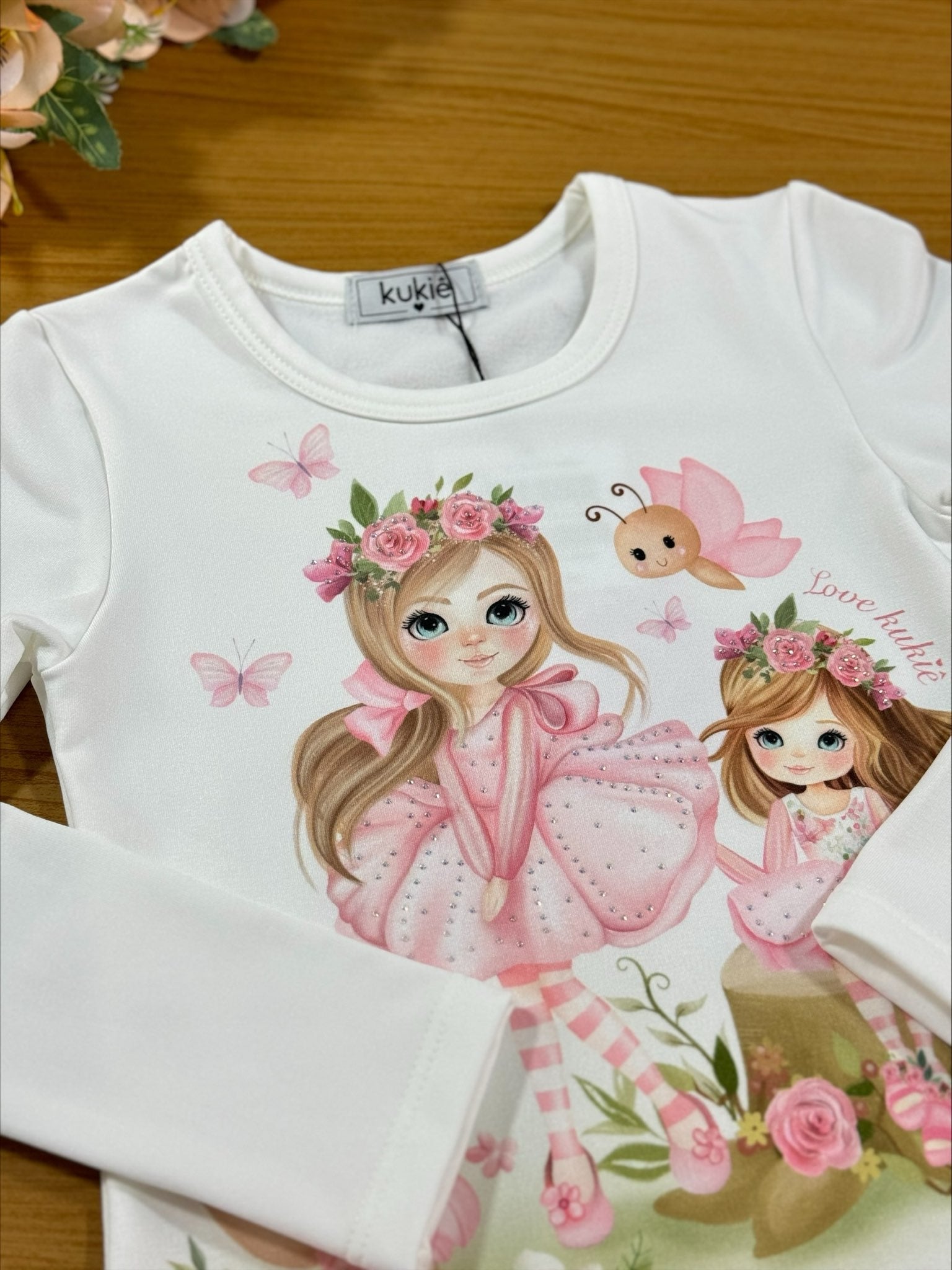 Blusa Infantil Kukie Inverno Manga Longa Branca Térmica Fadinha