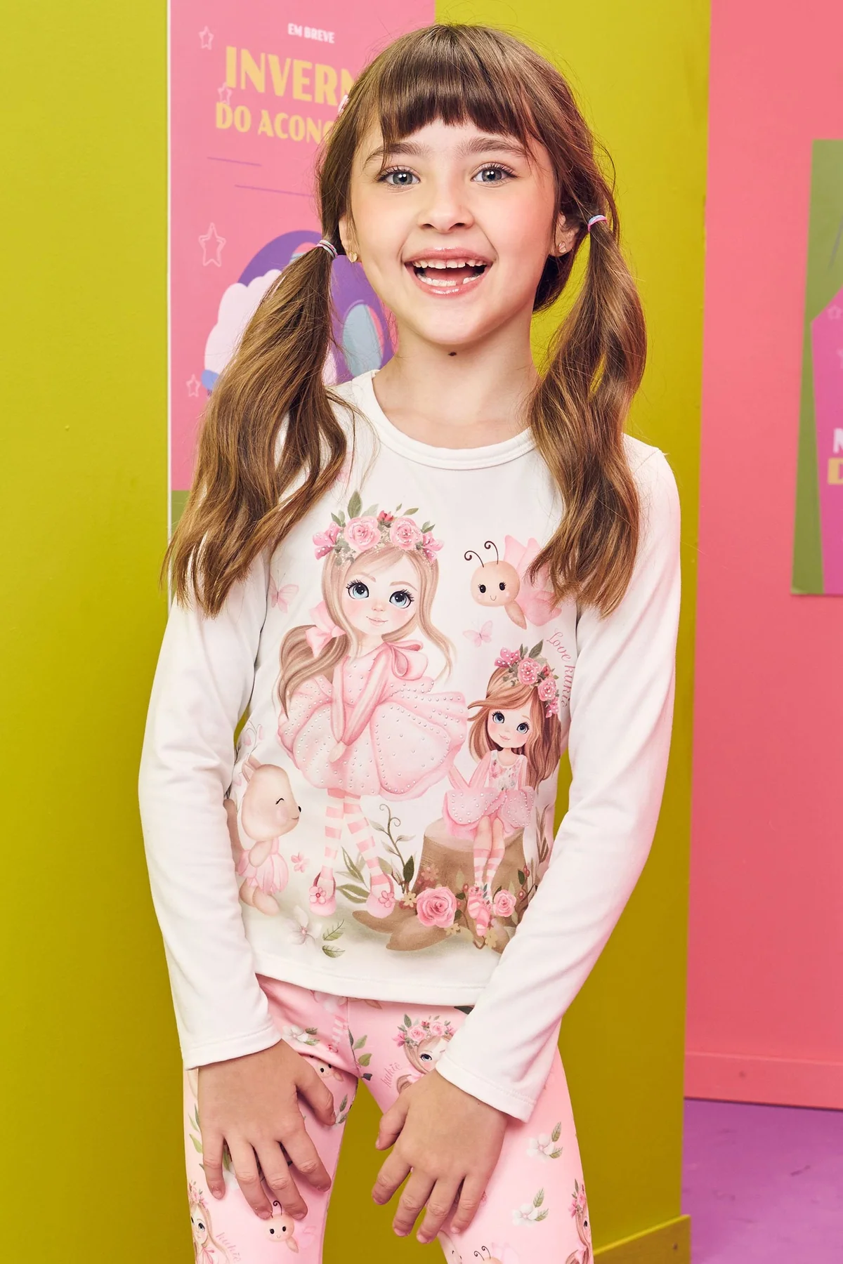 Blusa Infantil Kukie Inverno Manga Longa Branca Térmica Fadinha