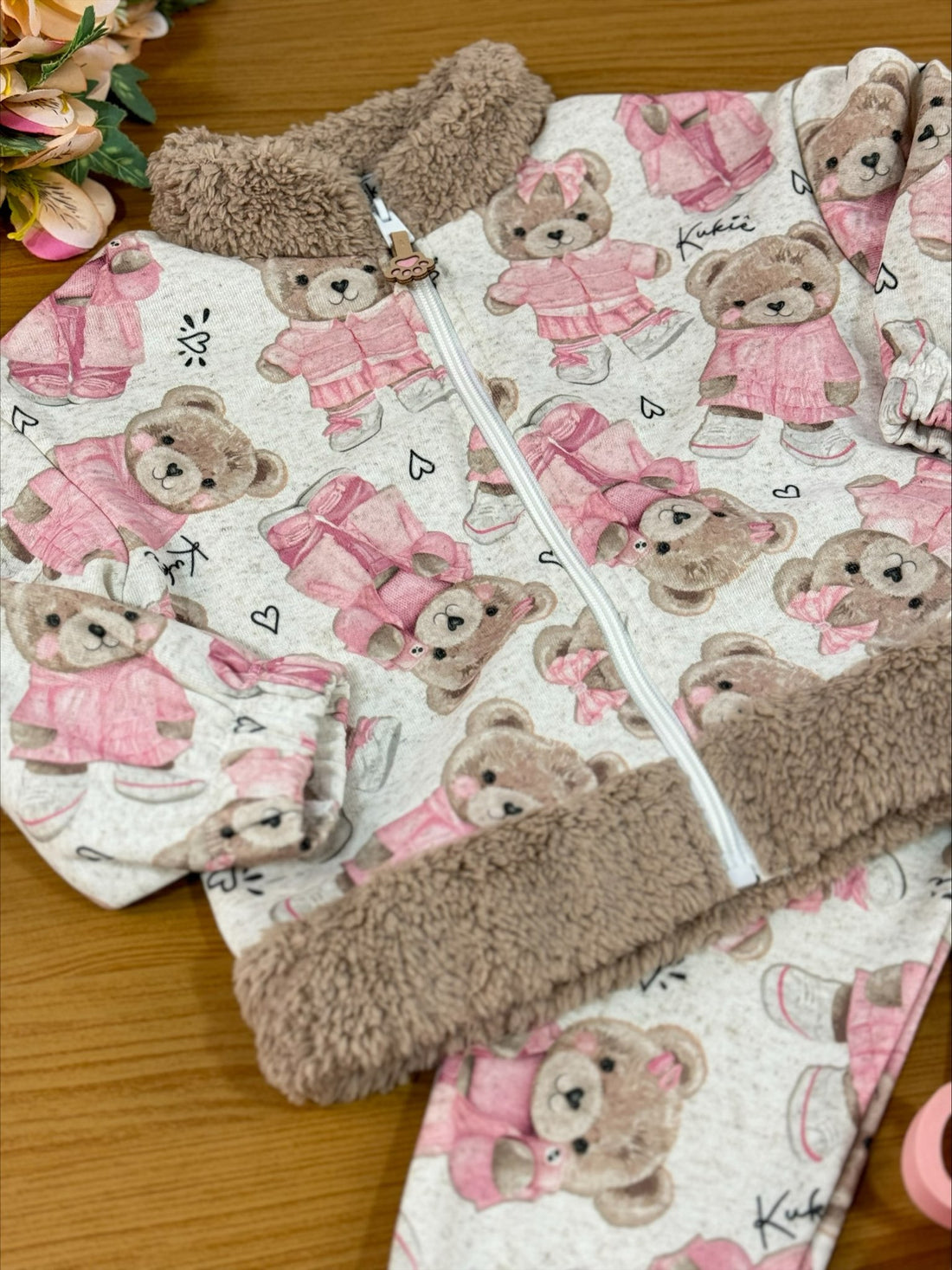 Conjunto Infantil Kukie Inverno Calça e Jaqueta Ursinhos