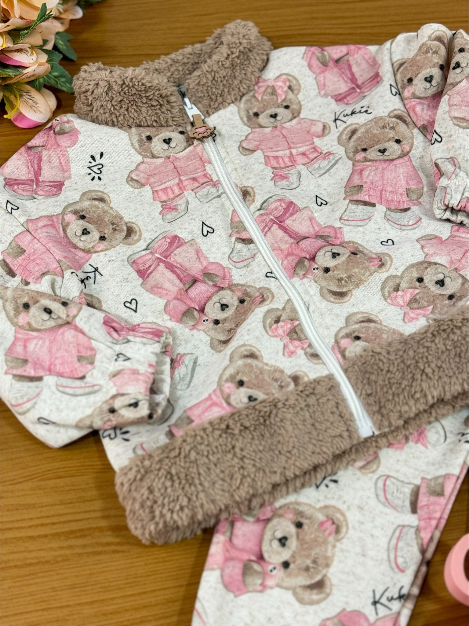 Conjunto Infantil Kukie Inverno Calça e Jaqueta Ursinhos