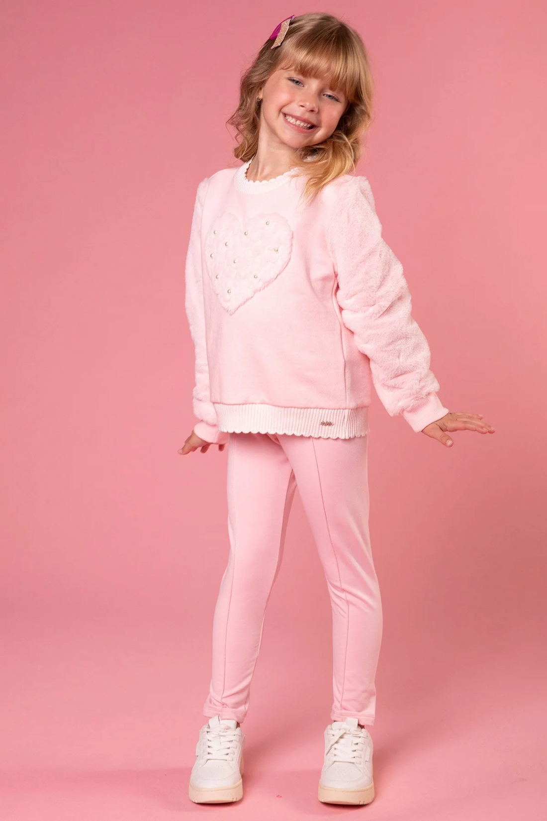 Calça Legging Infantil Kukie Inverno Térmica Rosa
