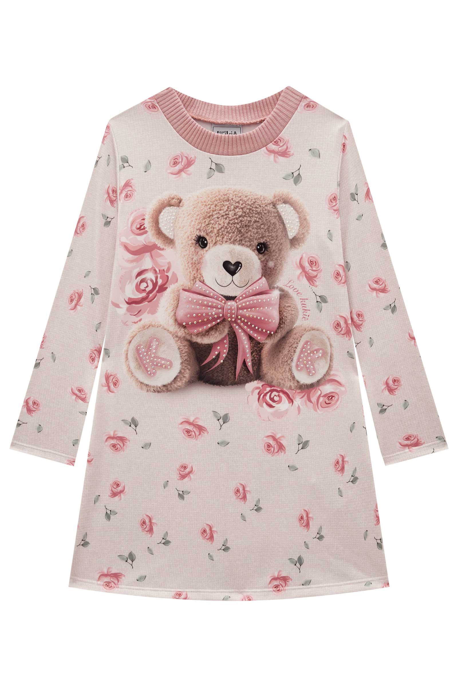 Vestido Infantil Kukie Inverno Ursinha Love