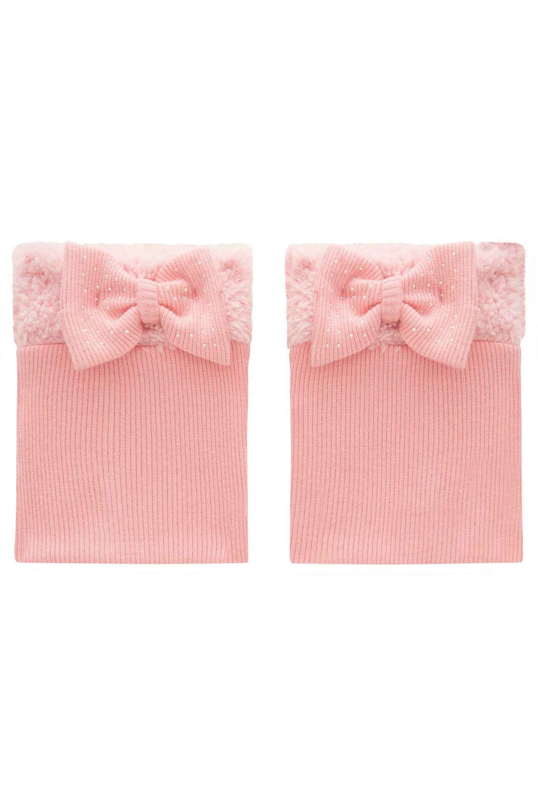 Polaina Infantil Kukie em Pelinhos e Laço Rosa