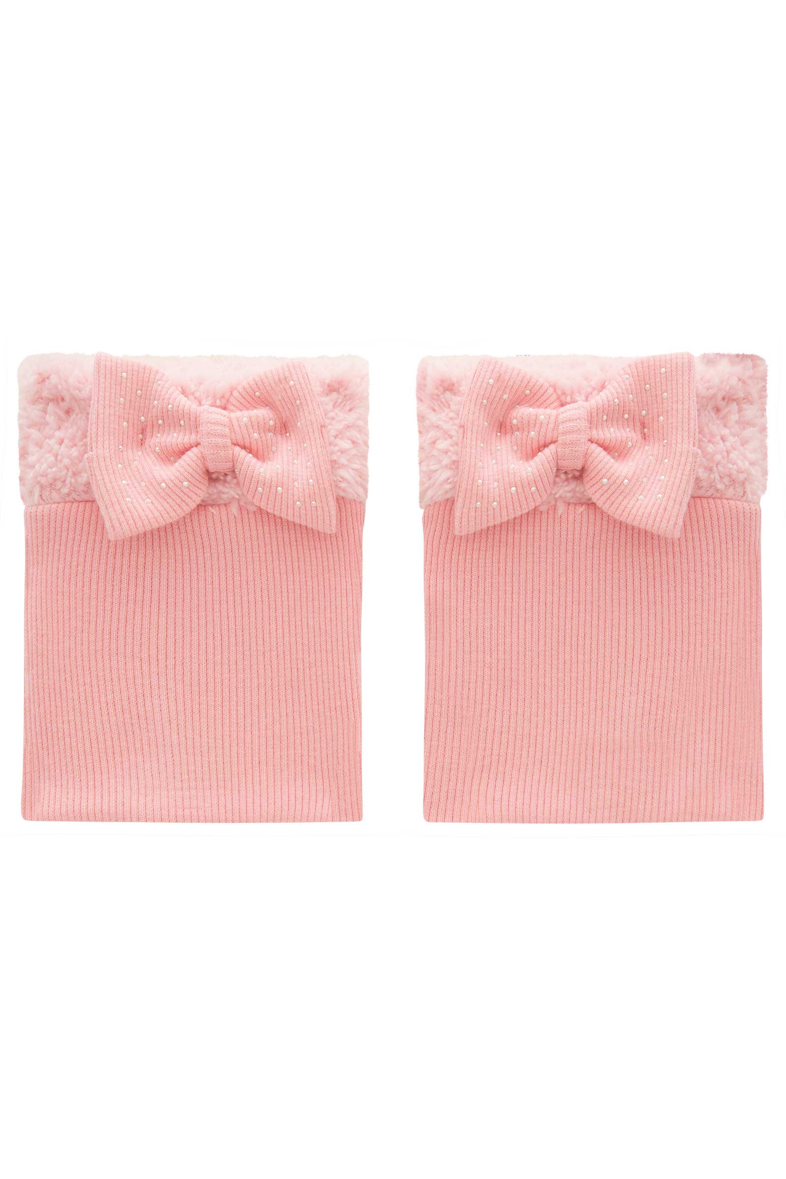 Polaina Infantil Kukie em Pelinhos e Laço Rosa