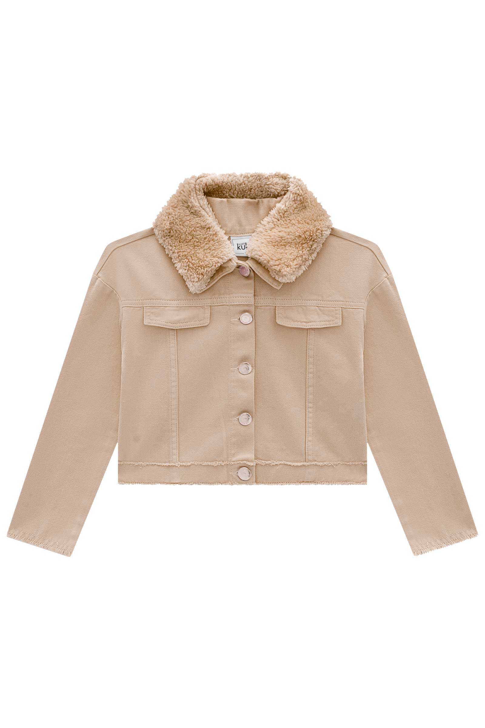 Jaqueta Infantil Kukie Inverno Sarja Bege