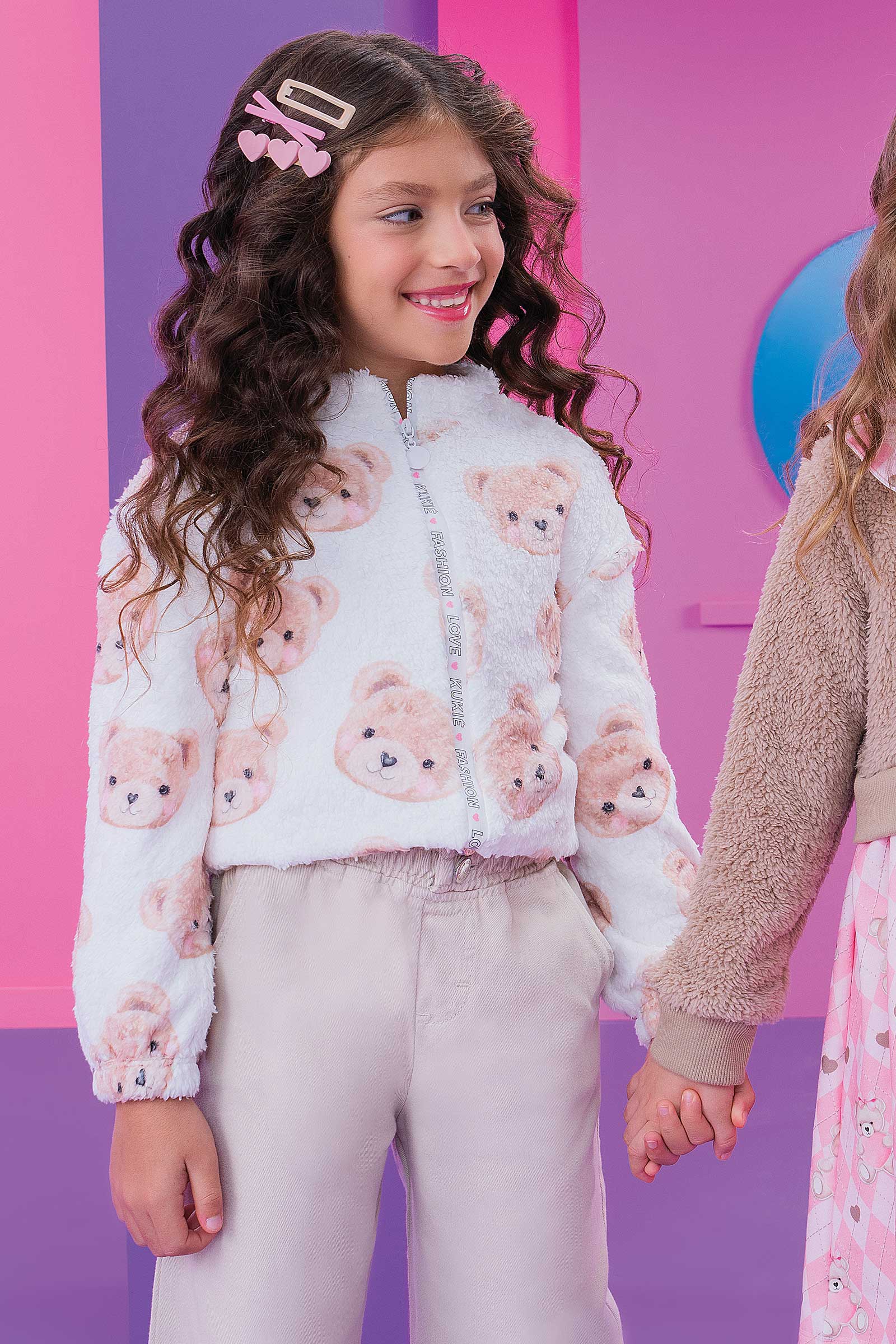 Jaqueta Infantil Kukie Inverno Off White Ursinhos