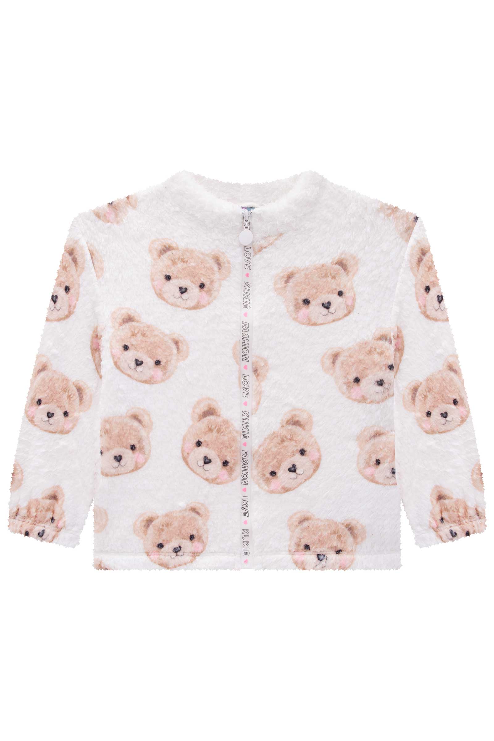 Jaqueta Infantil Kukie Inverno Off White Ursinhos